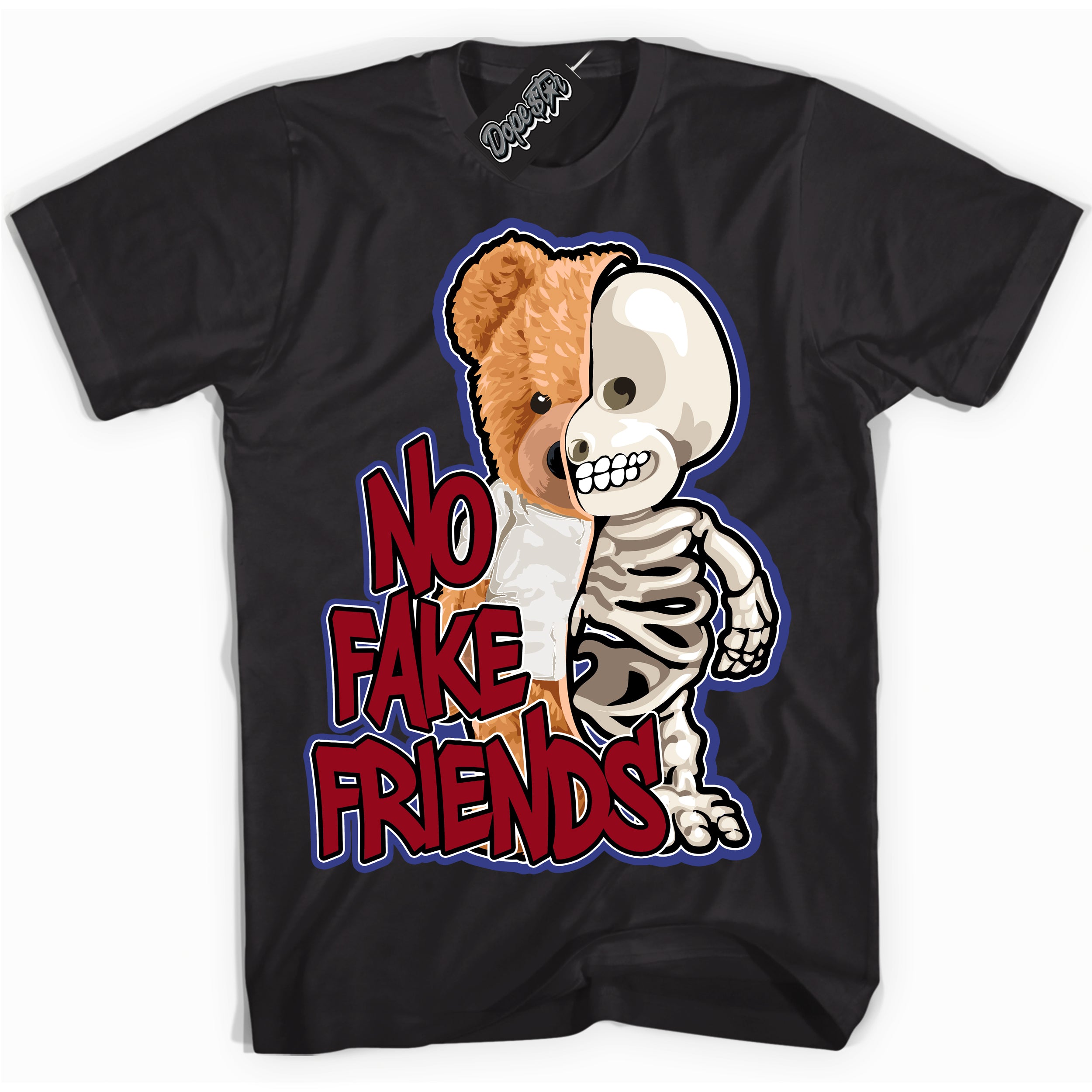 Cool Black Shirt with “ No Fake Friends ” design that perfectly matches Playoffs 8s Sneakers.