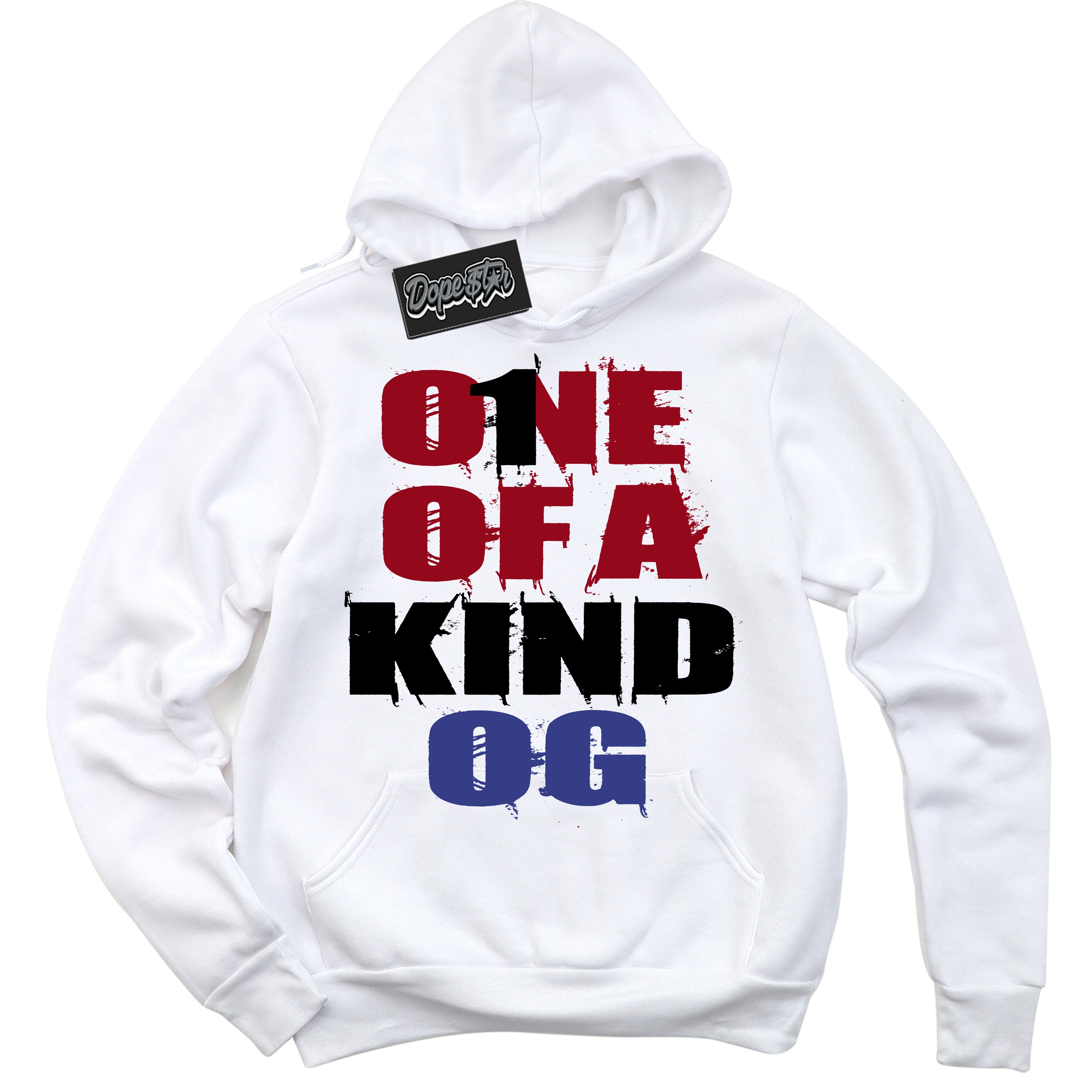 Cool White Hoodie with “ One Of A Kind ”  design that Perfectly Matches Playoffs 8s Sneakers.