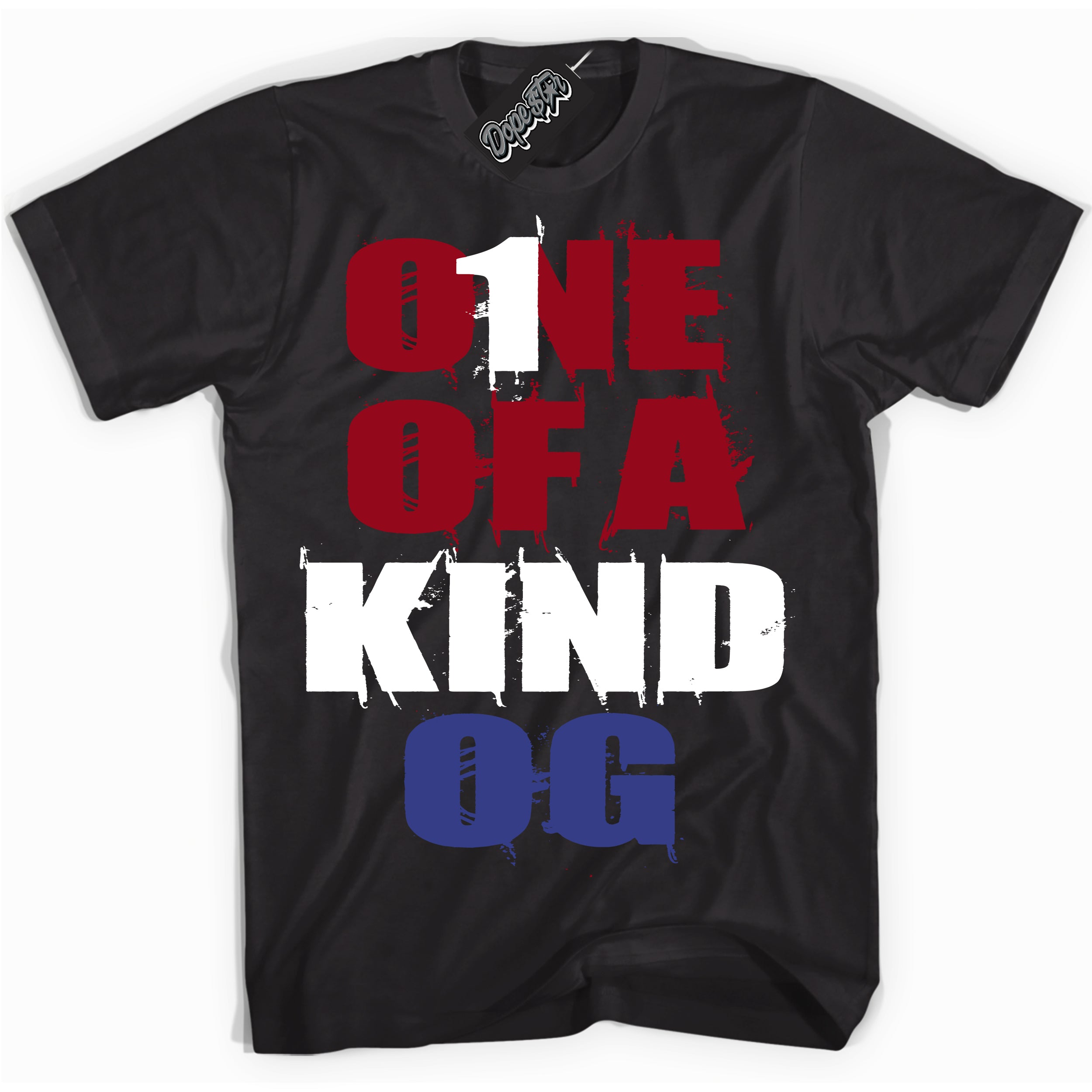 Cool Black Shirt with “ One Of A Kind ” design that perfectly matches Playoffs 8s Sneakers.