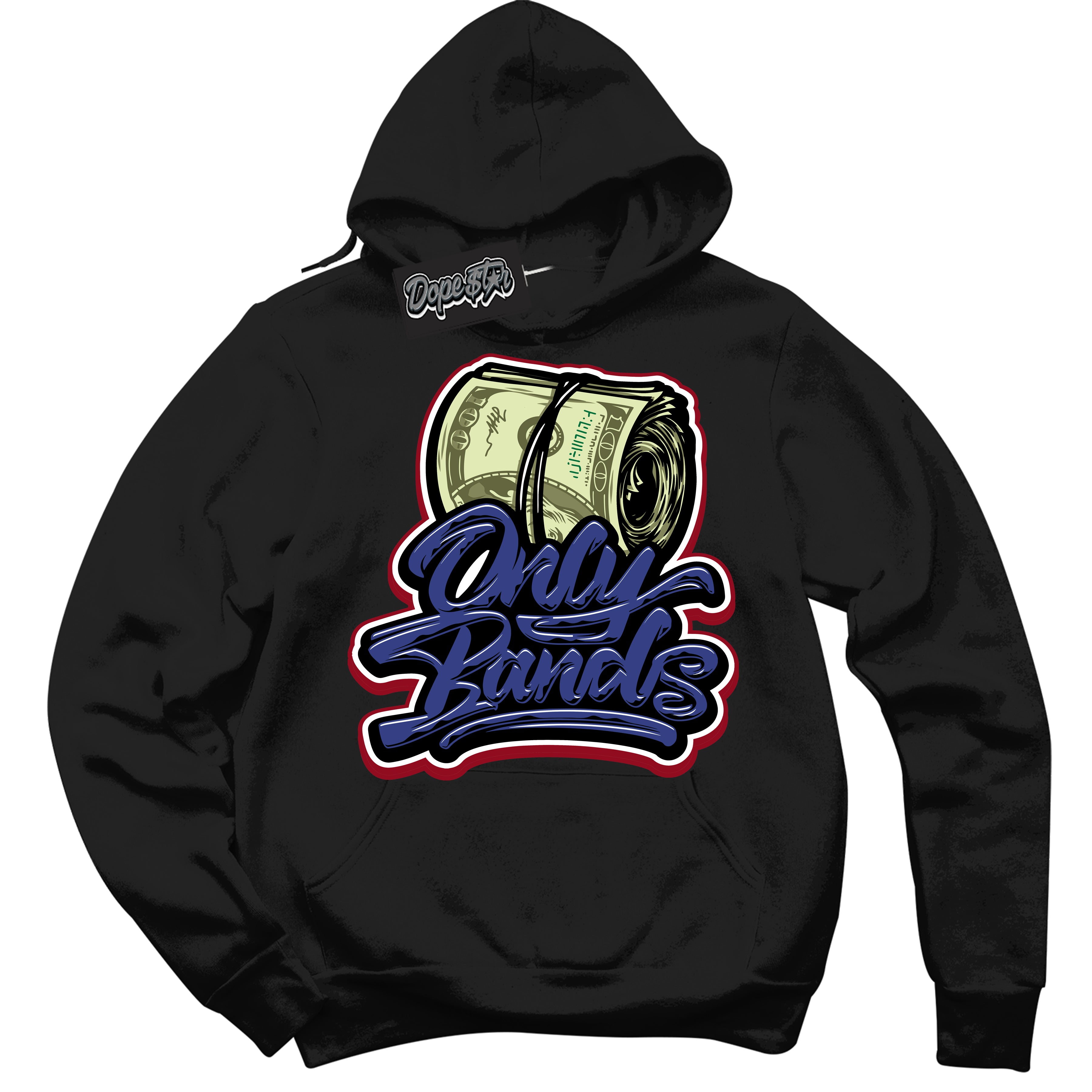 Cool Black Hoodie with “ Only Bands ”  design that Perfectly Matches Playoffs 8s Sneakers.