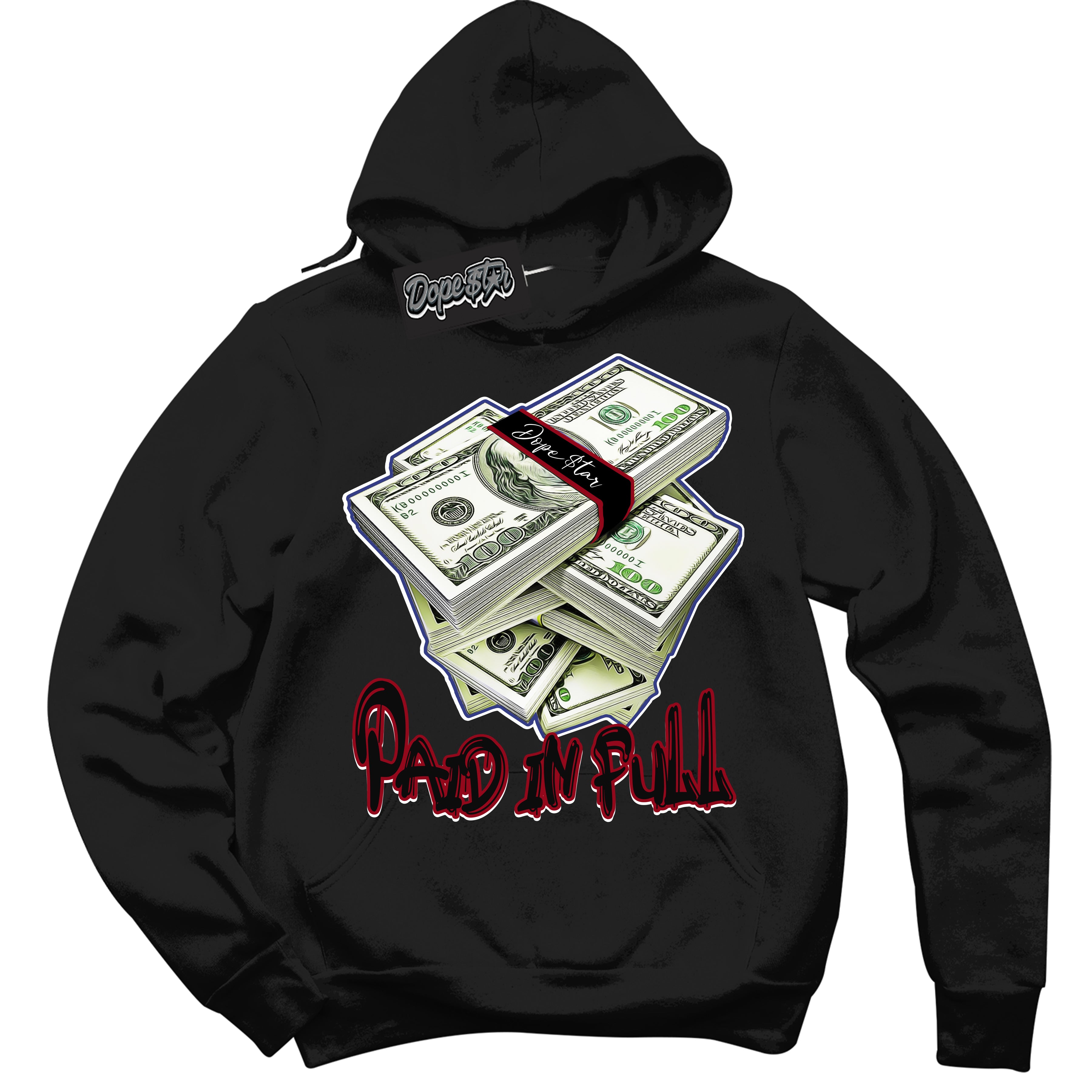 Cool Black Hoodie with “ Paid In Full ”  design that Perfectly Matches Playoffs 8s Sneakers.