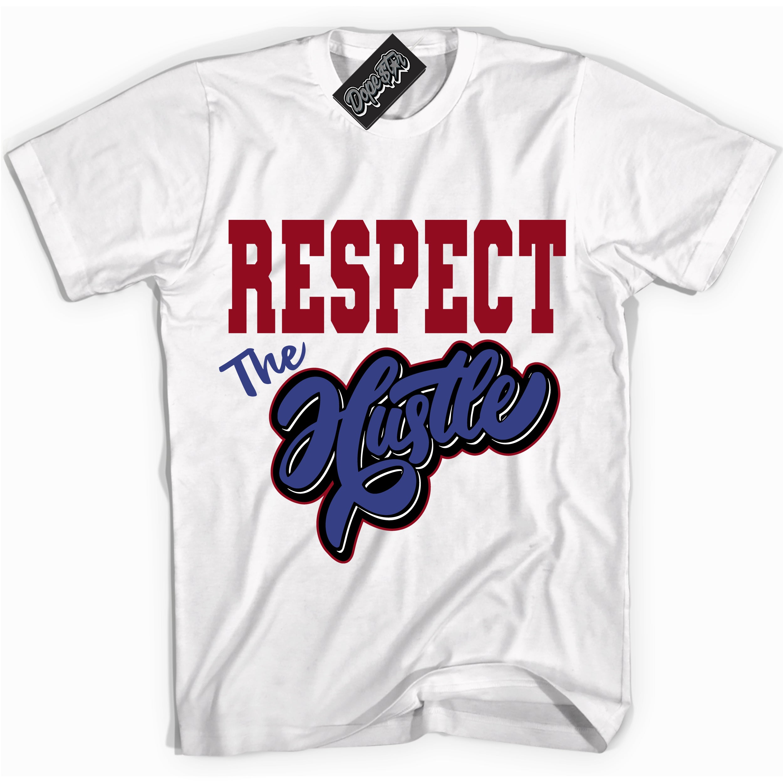 Cool White Shirt with “ Respect The Hustle ” design that perfectly matches Playoffs 8s Sneakers.