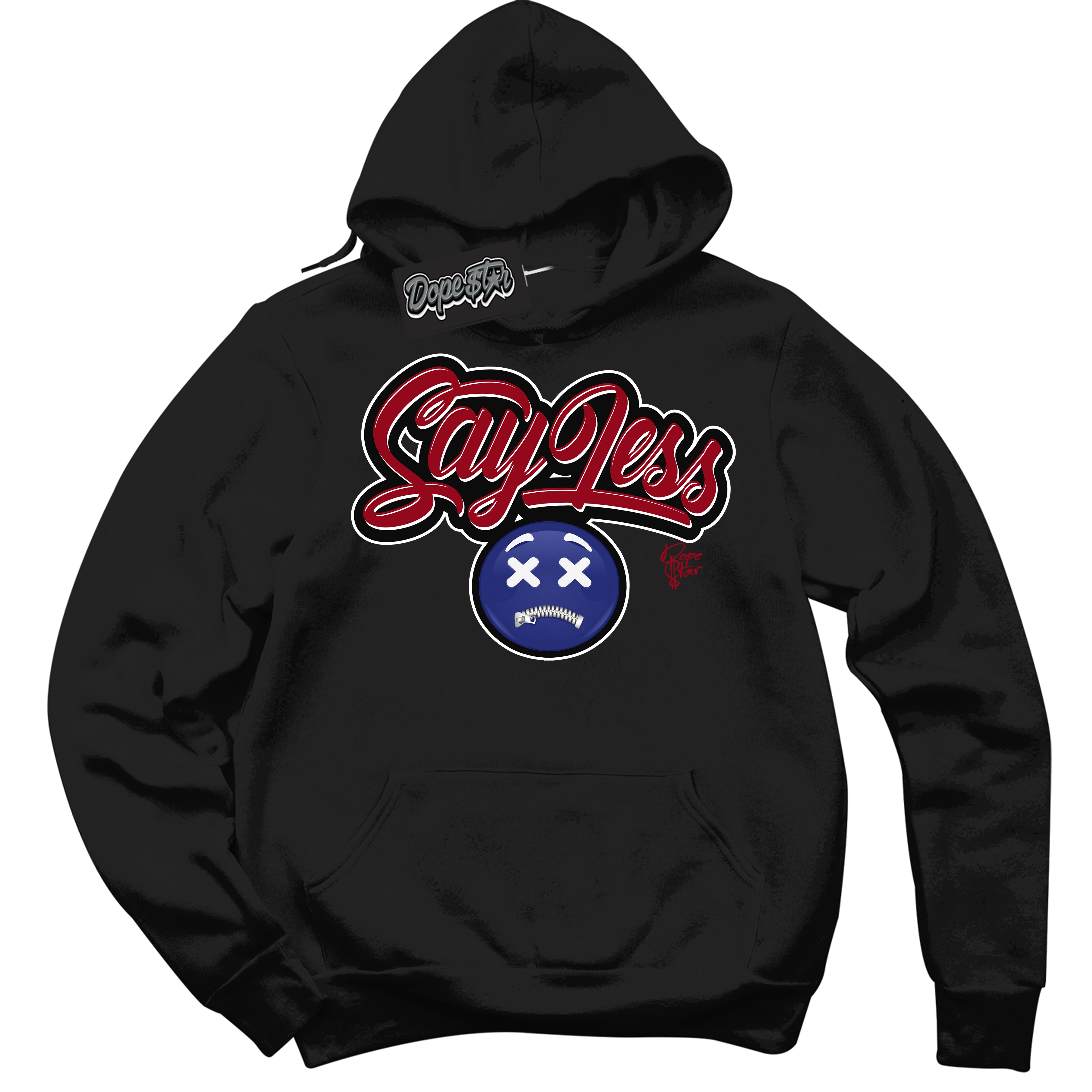 Cool Black Hoodie with “ Say Less ”  design that Perfectly Matches Playoffs 8s Sneakers.