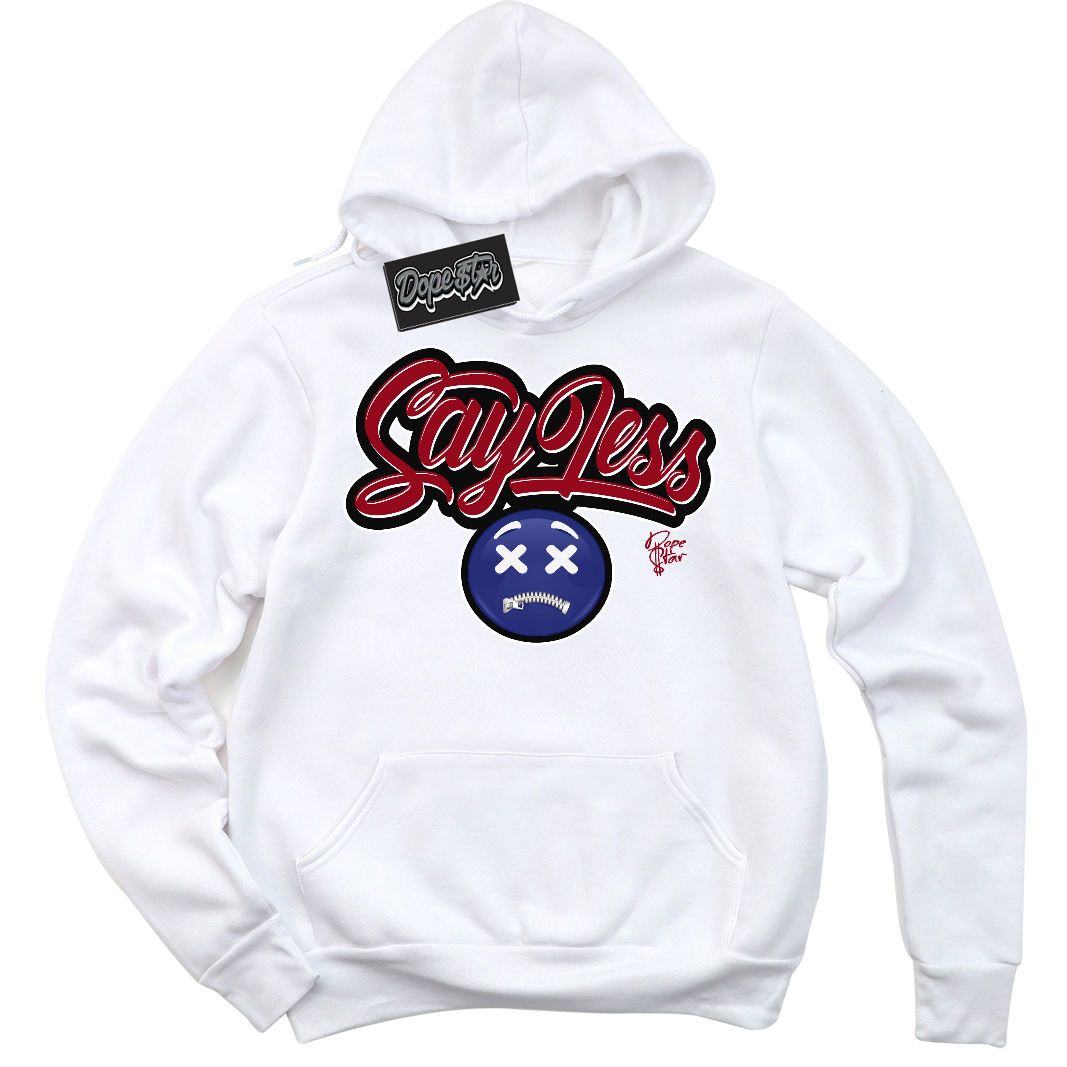 Cool White Hoodie with “ Say Less ”  design that Perfectly Matches Playoffs 8s Sneakers.