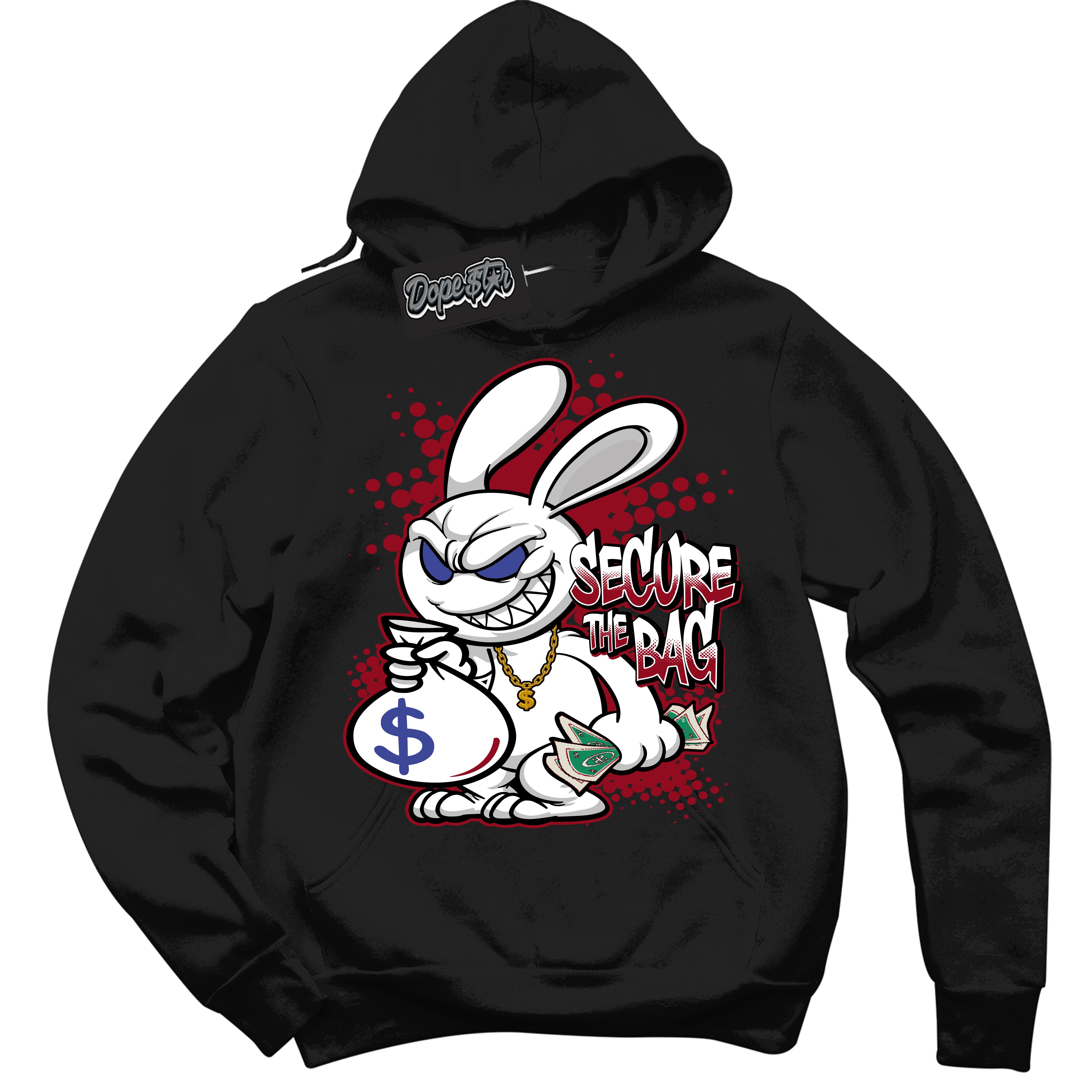 Cool Black Hoodie with “ Secure The Bag ”  design that Perfectly Matches Playoffs 8s Sneakers.