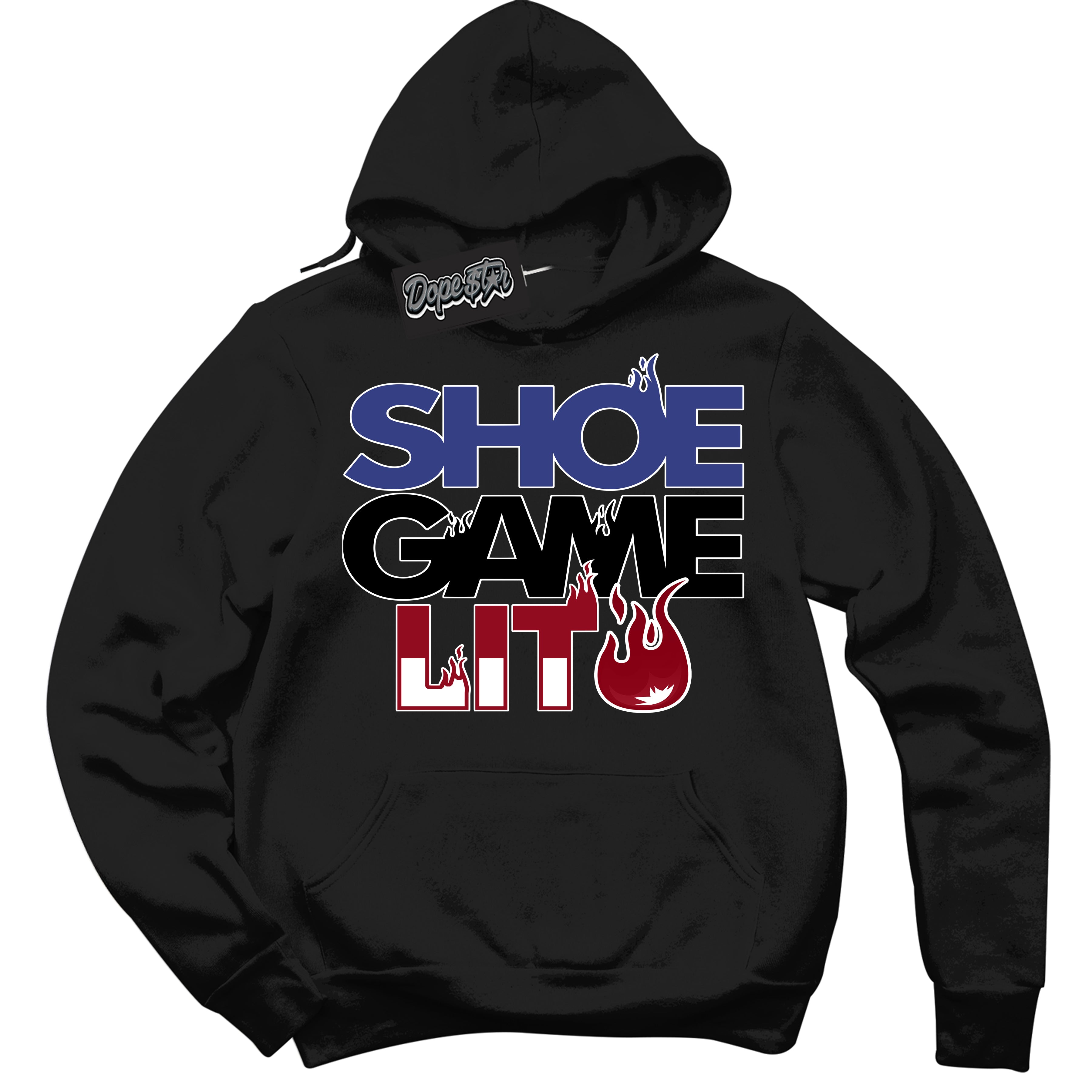 Cool Black Hoodie with “ Shoe Game Lit '' design that Perfectly Matches  Playoffs 8s Sneakers.