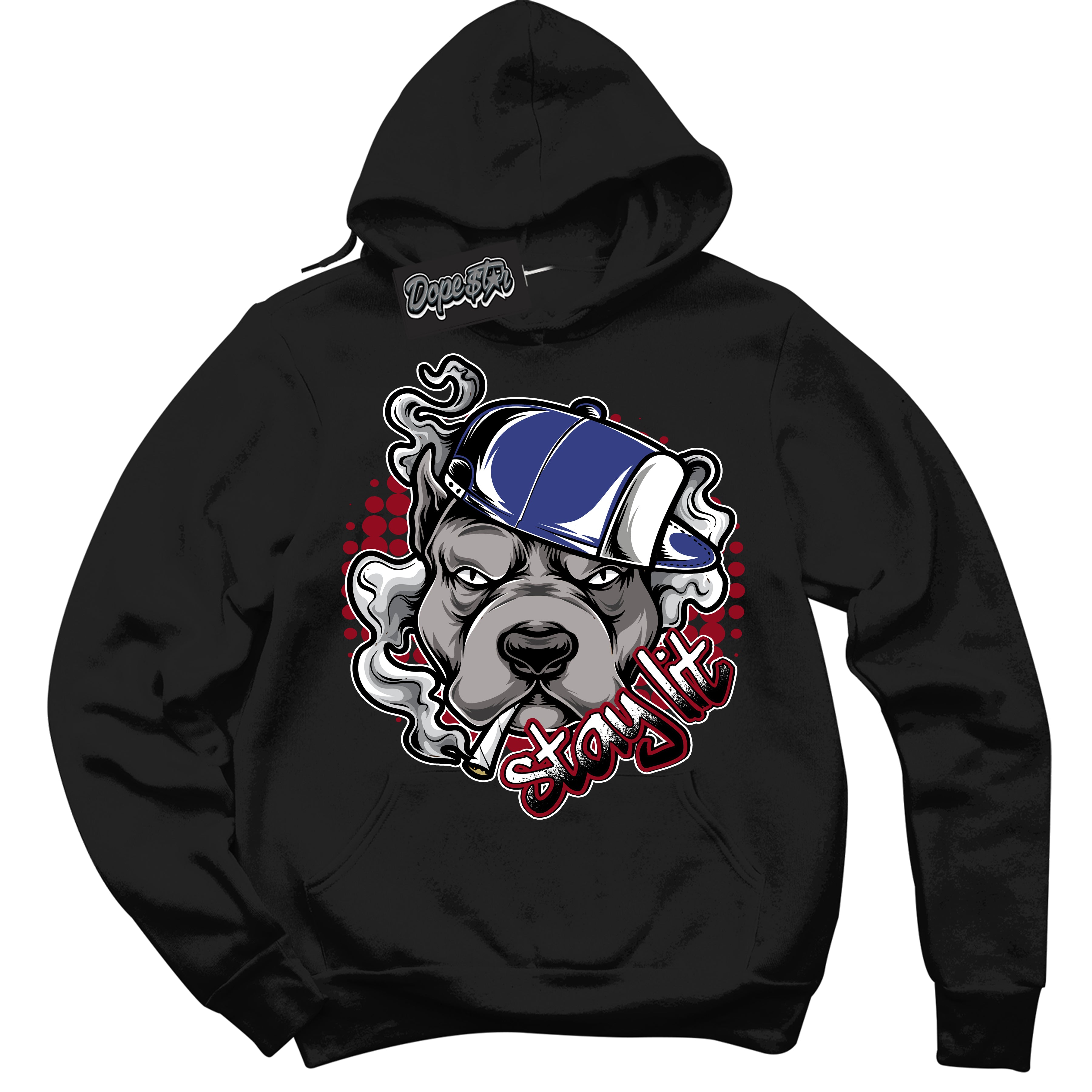 Cool Black Hoodie with “ Stay Lit ”  design that Perfectly Matches Playoffs 8s Sneakers.