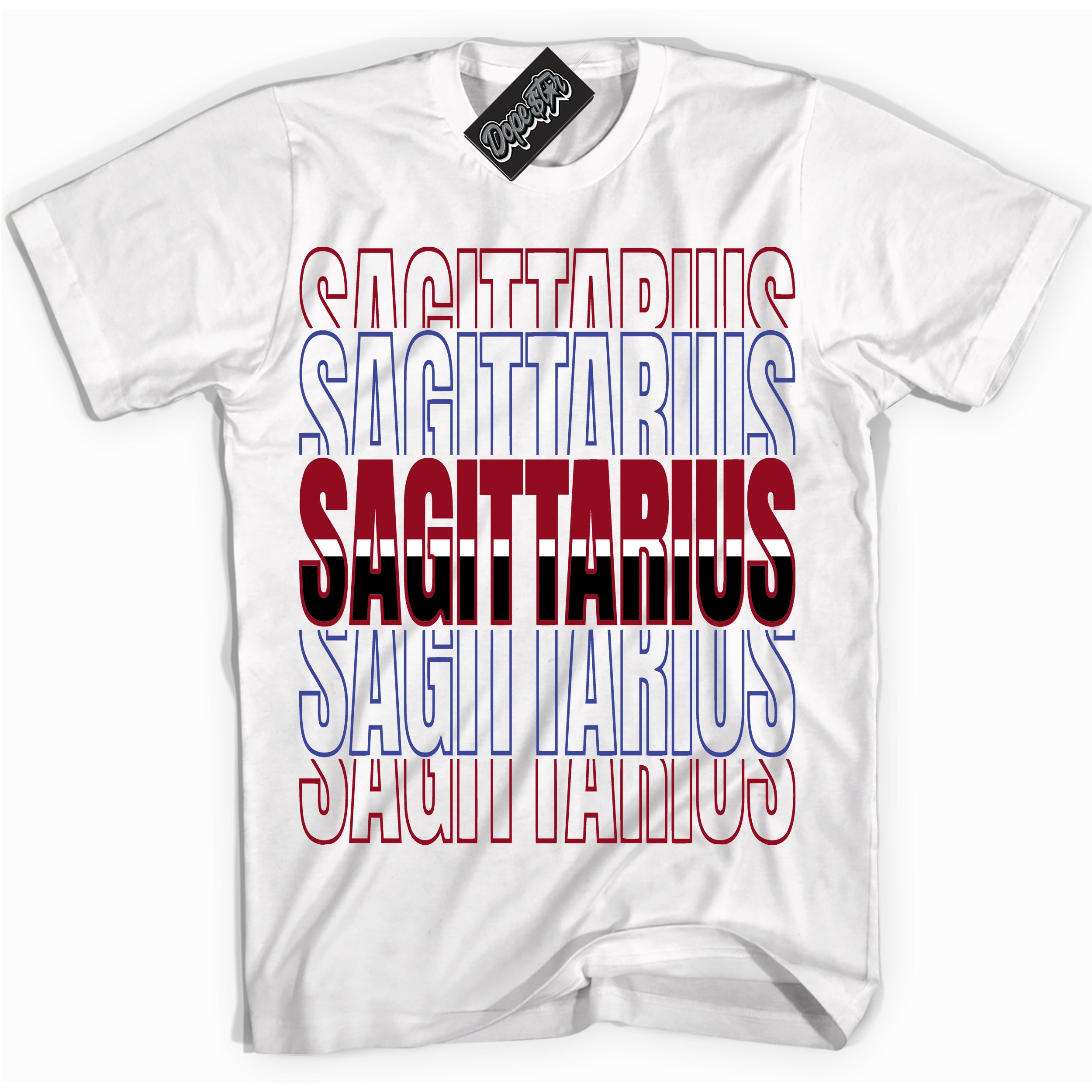 Cool White Shirt with “ Sagittarius ” design that perfectly matches Playoffs 8s Sneakers.