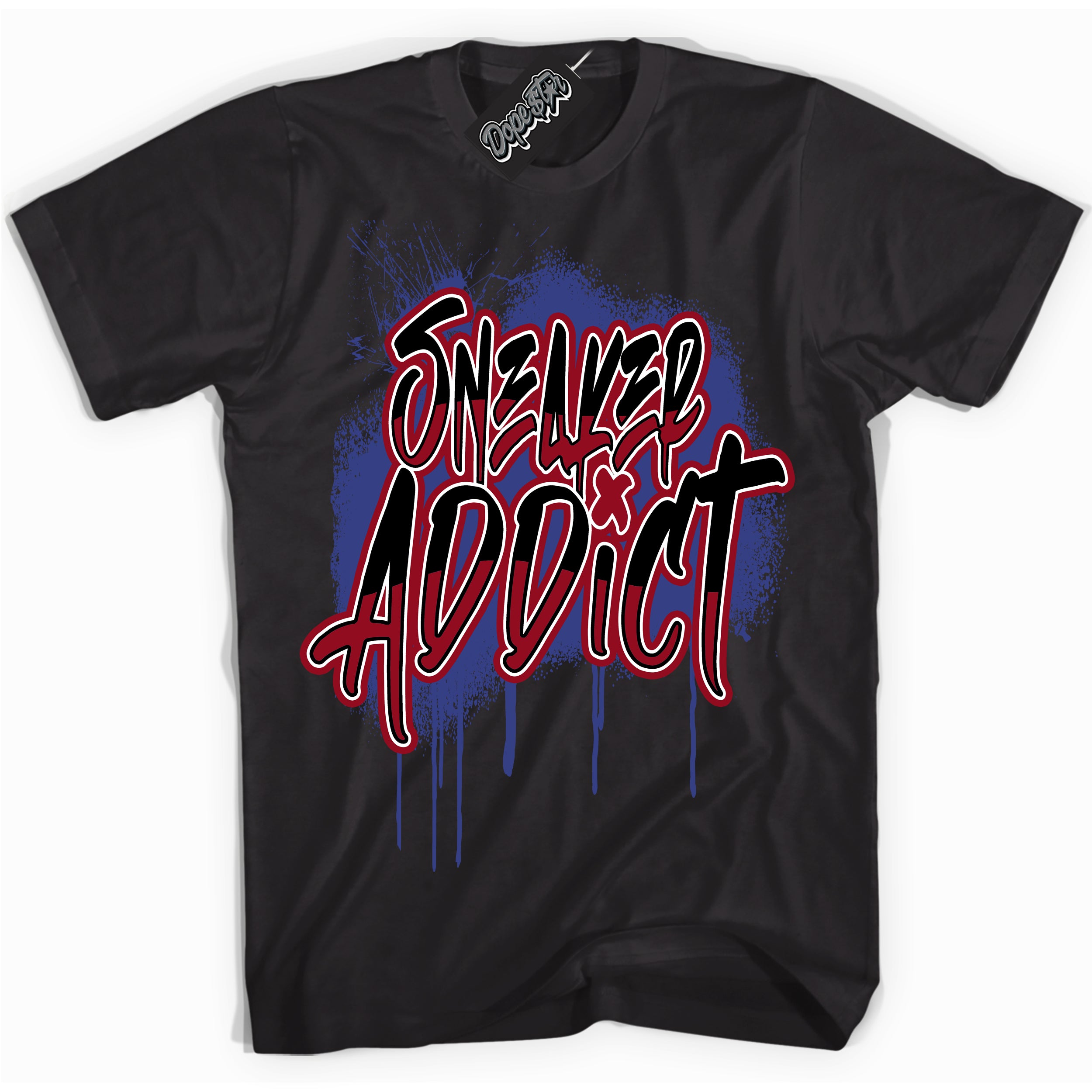 Cool Black Shirt with “ Sneaker Addict ” design that perfectly matches Playoffs 8s Sneakers.