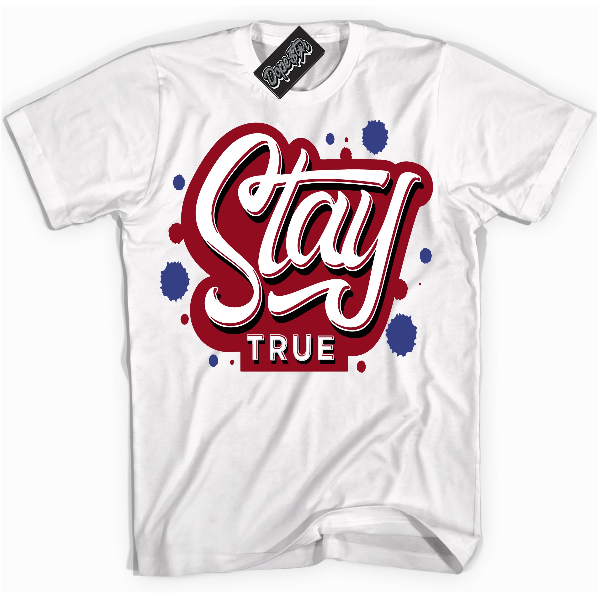 Cool White Shirt with “ Stay True ” design that perfectly matches Playoffs 8s Sneakers.