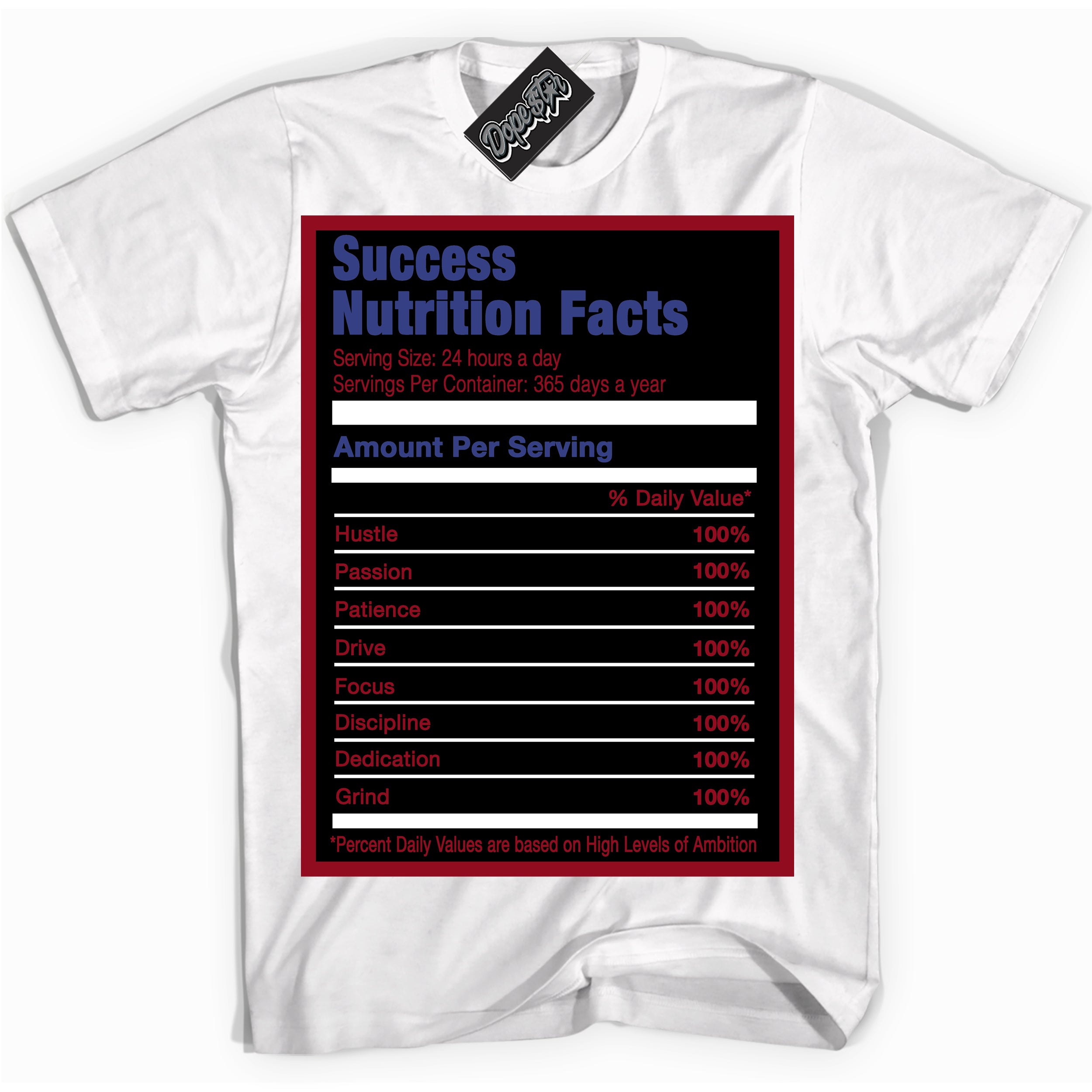 Cool White Shirt with “ Success Nutrition ” design that perfectly matches Playoffs 8s Sneakers.