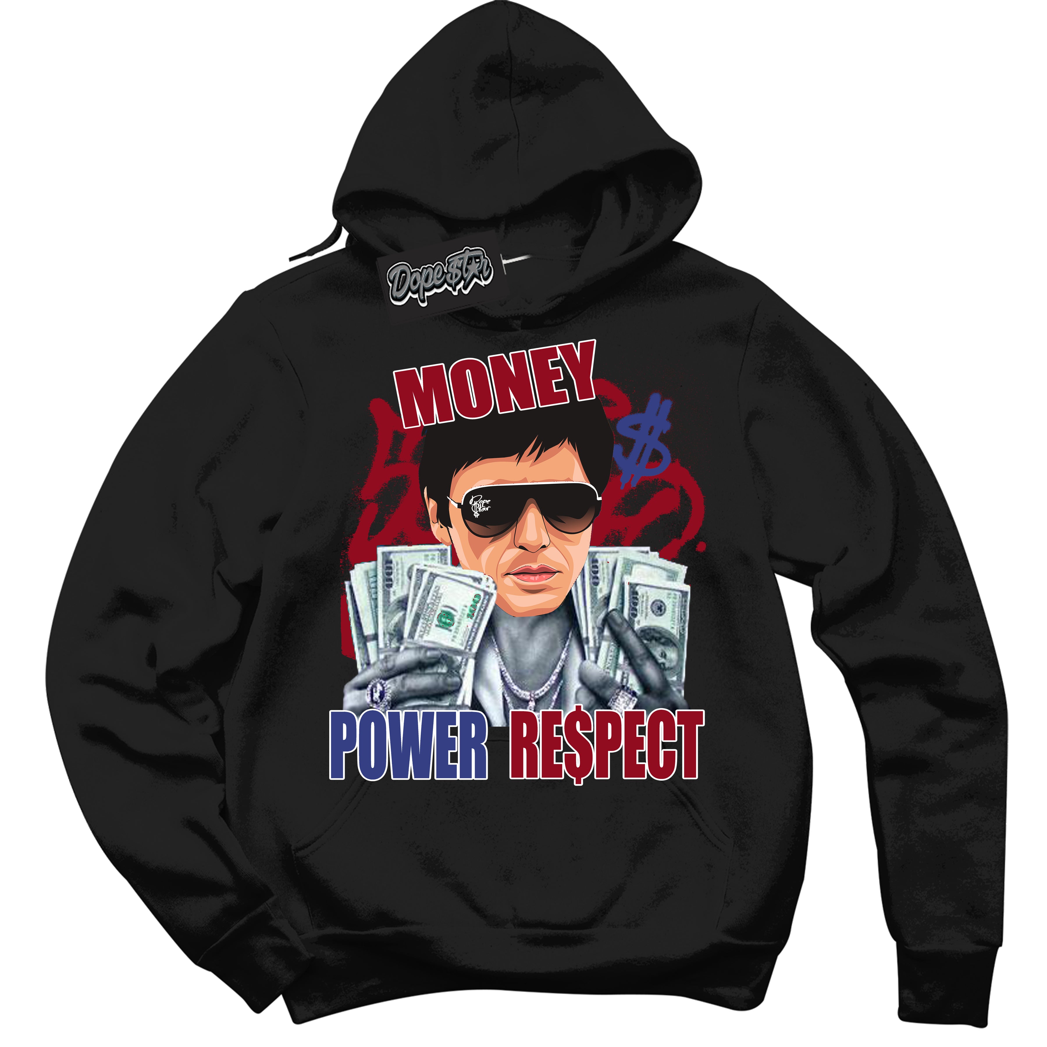 Cool Black Hoodie with “ Tony Montana ”  design that Perfectly Matches Playoffs 8s Sneakers.