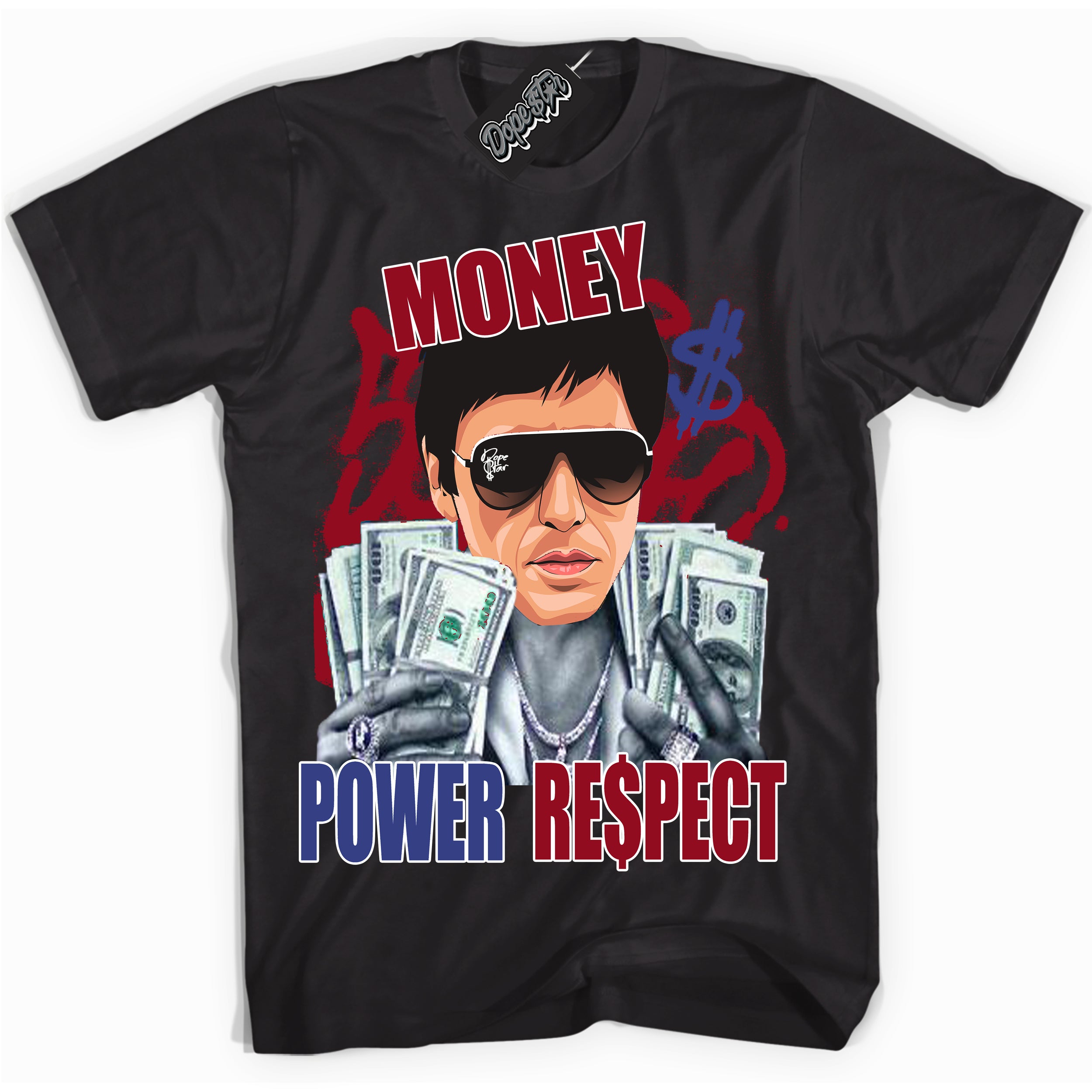 Cool Black Shirt with “ Tony Montana ” design that perfectly matches Playoffs 8s Sneakers.