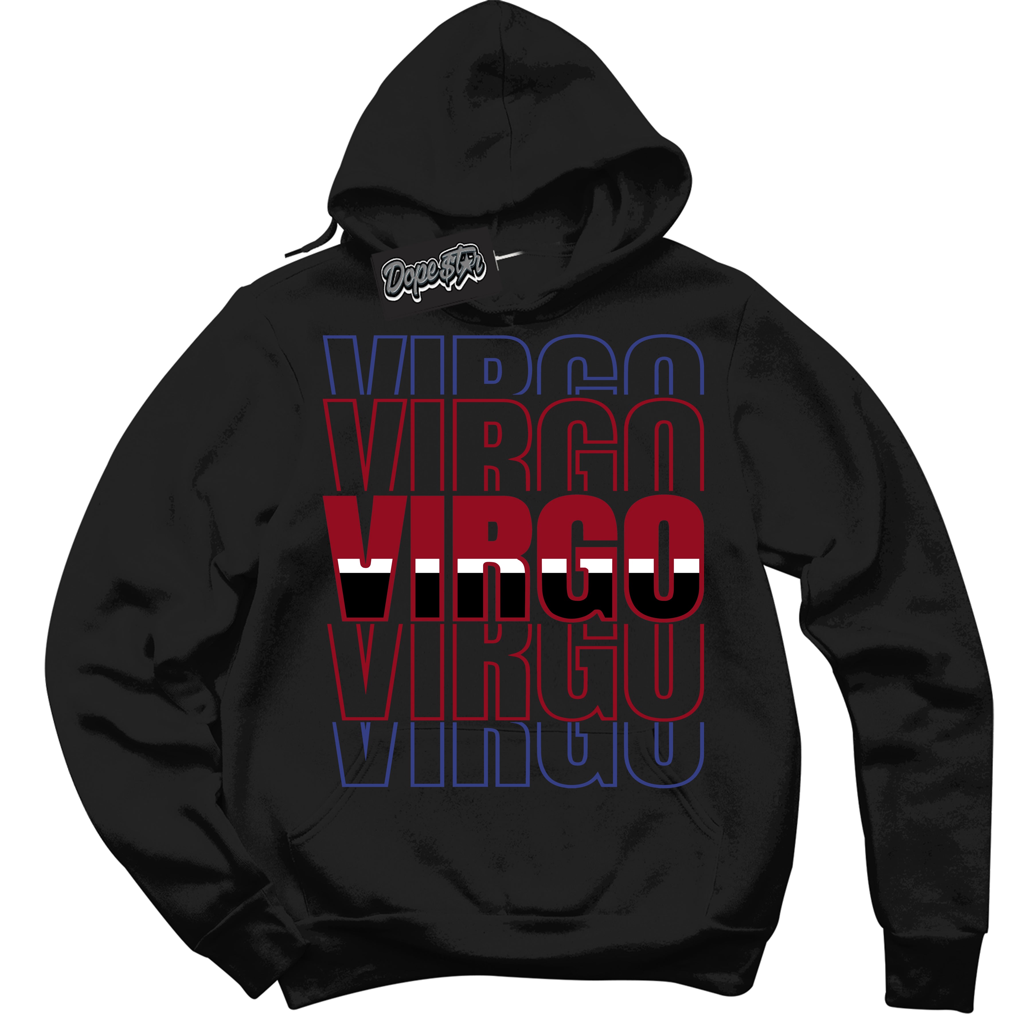 Cool Black Hoodie with “ Virgo ”  design that Perfectly Matches Playoffs 8s Sneakers.