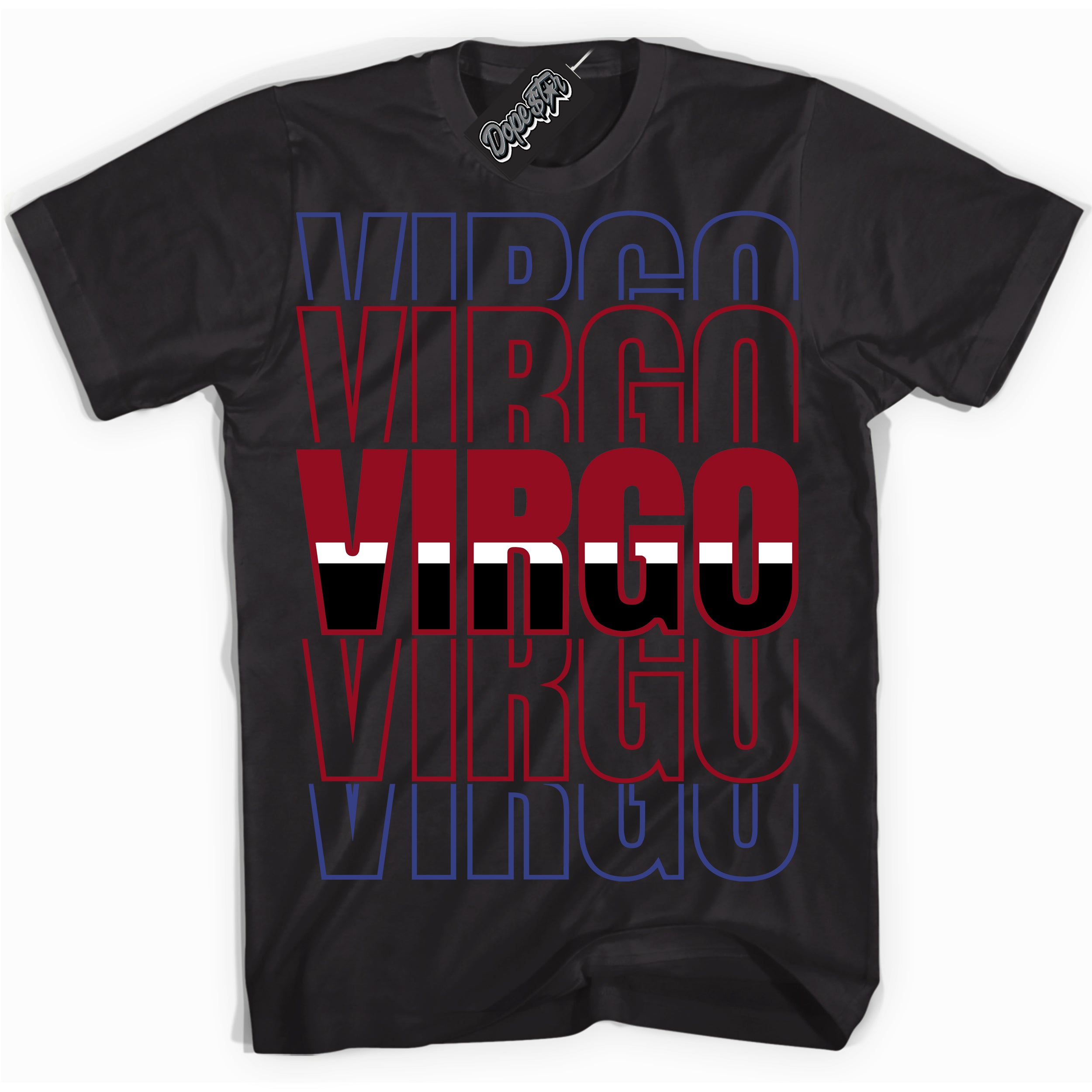 Cool Black Shirt with “ Virgo ” design that perfectly matches Playoffs 8s Sneakers.