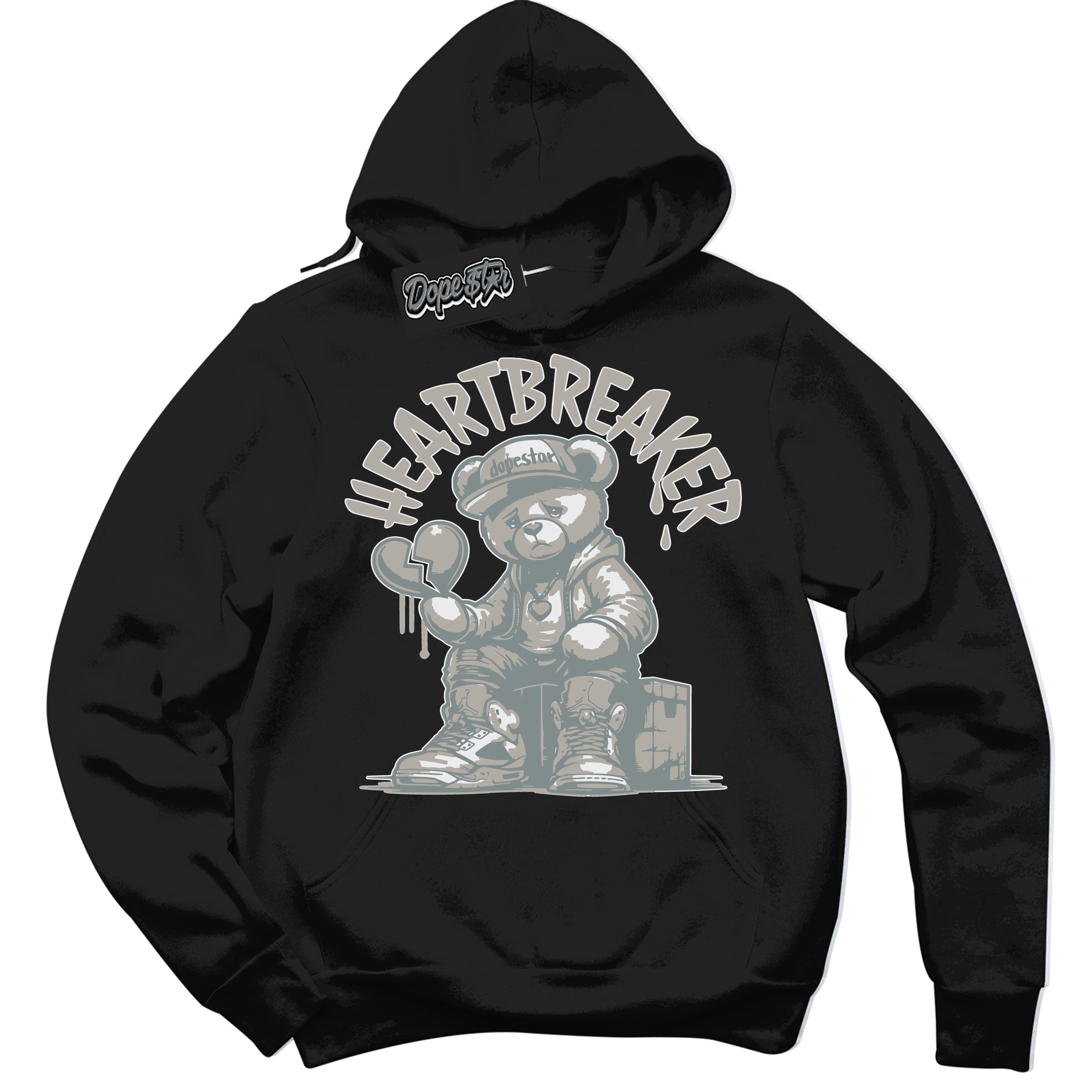 AJ9 Retro Cool Grey ‘Heartbreaker Bear’ – Black Streetwear Hoodie | Sneaker Matching sweatshirt for AJ9 Retro Cool Grey | Men's and Women's Streetwear Graphic Hoodie by Sneaker Shirts Outlet
