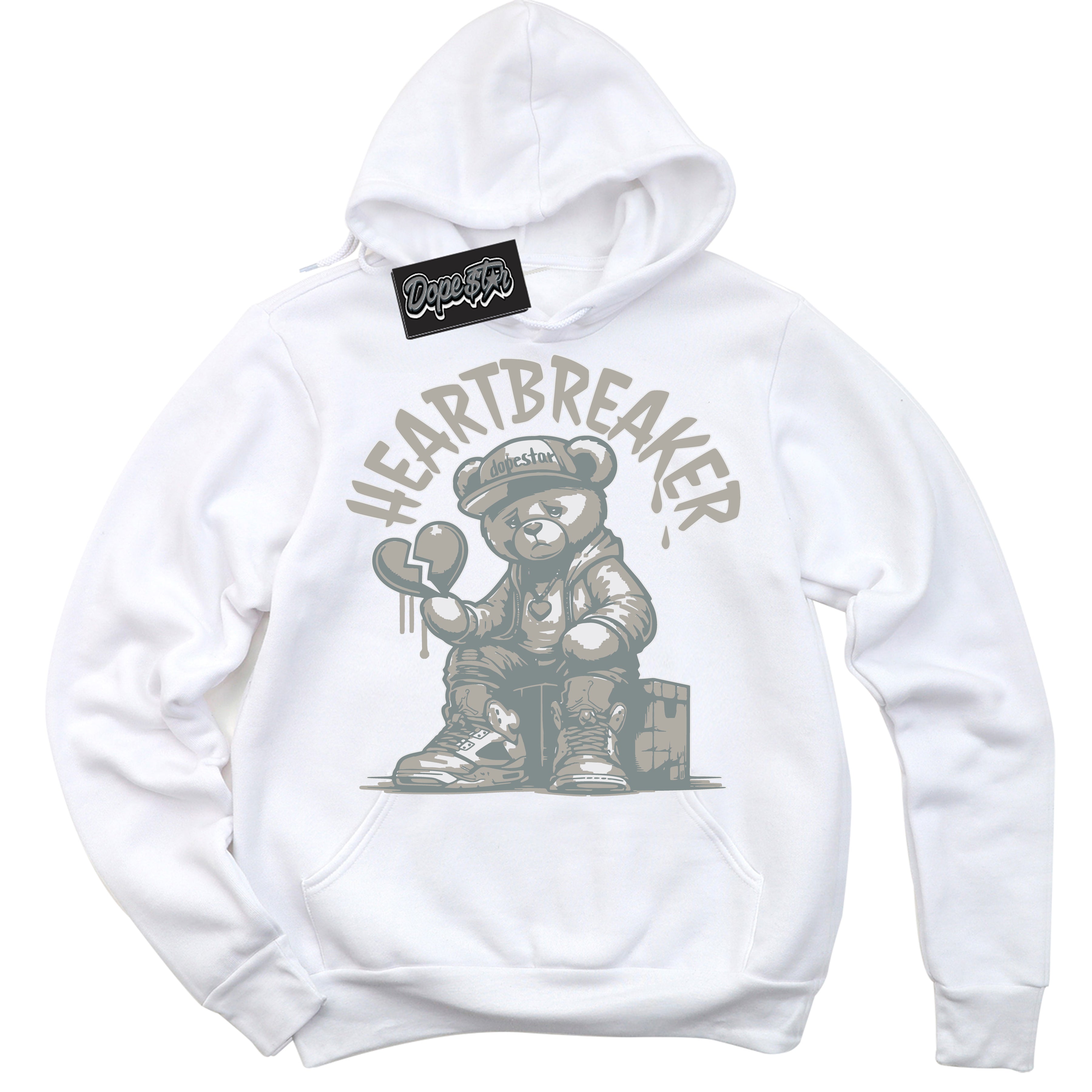 AJ9 Retro Cool Grey ‘Heartbreaker Bear’ – White Streetwear Hoodie | Sneaker Matching sweatshirt for AJ9 Retro Cool Grey | Men's and Women's Streetwear Graphic Hoodie by Sneaker Shirts Outlet
