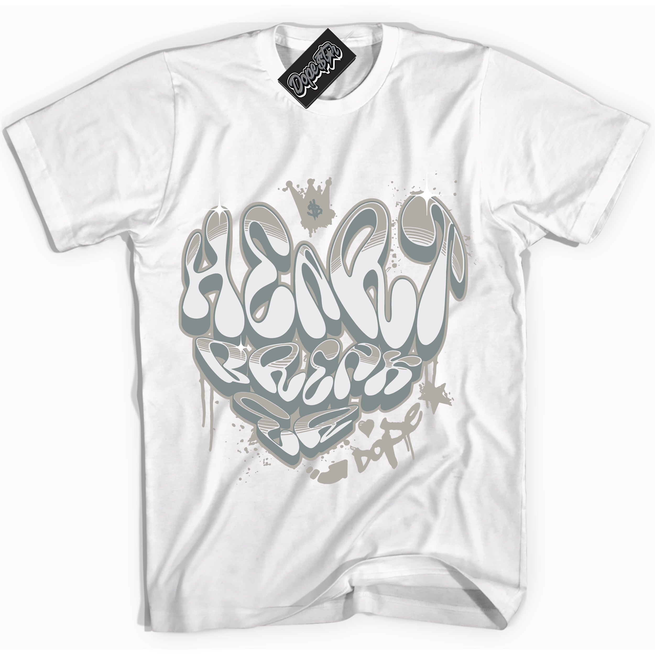 AJ9 Retro Cool Grey ‘Heartbreaker Graffiti’ – White Streetwear T-Shirt | Sneaker Matching shirt for AJ9 Retro Cool Grey | Men's and Women's Streetwear Graphic Tee by Sneaker Shirts Outlet.
