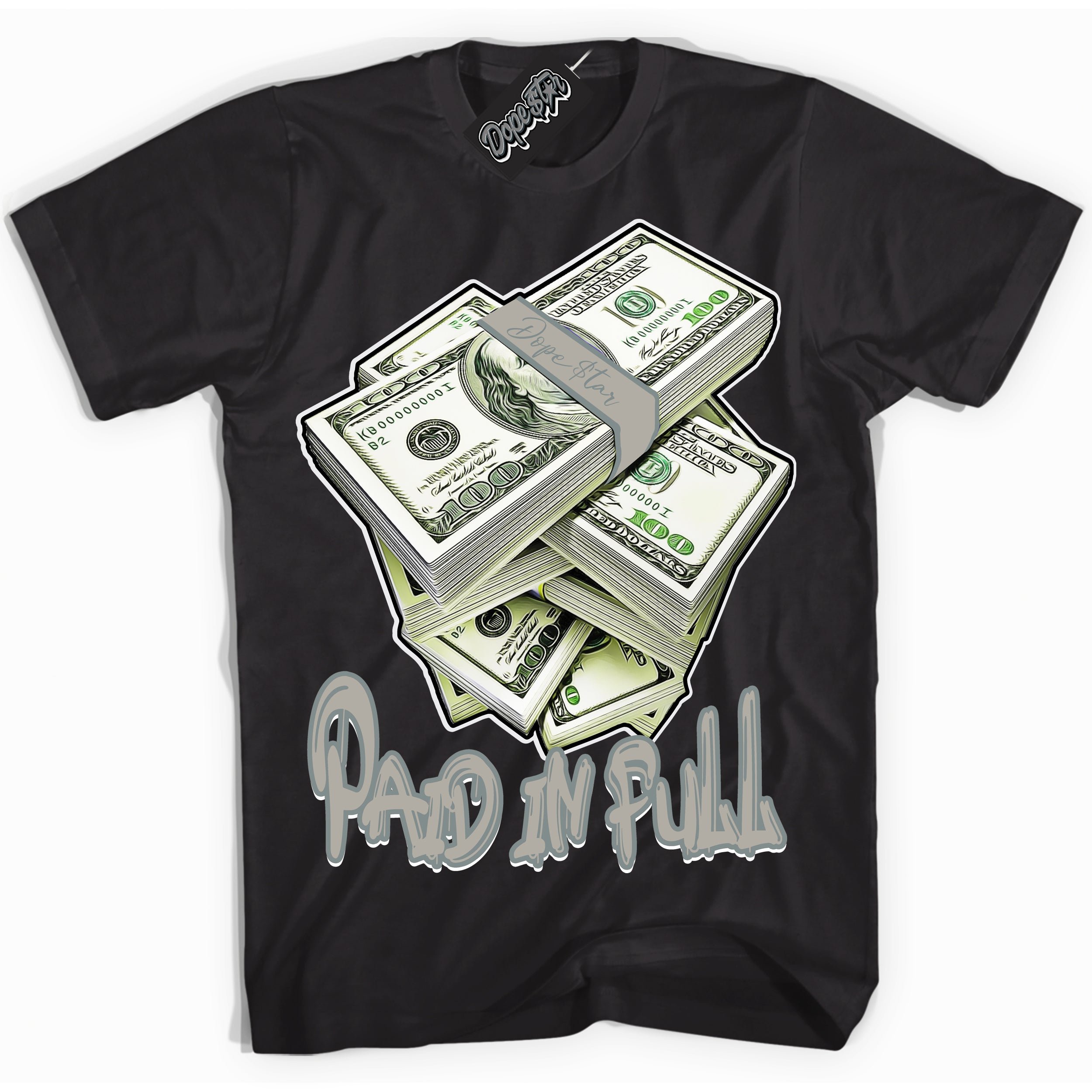 AJ9 Retro Cool Grey ‘Paid In Full’ – Black Streetwear T-Shirt | Sneaker Matching shirt for AJ9 Retro Cool Grey | Men's and Women's Streetwear Graphic Tee by Sneaker Shirts Outlet.
