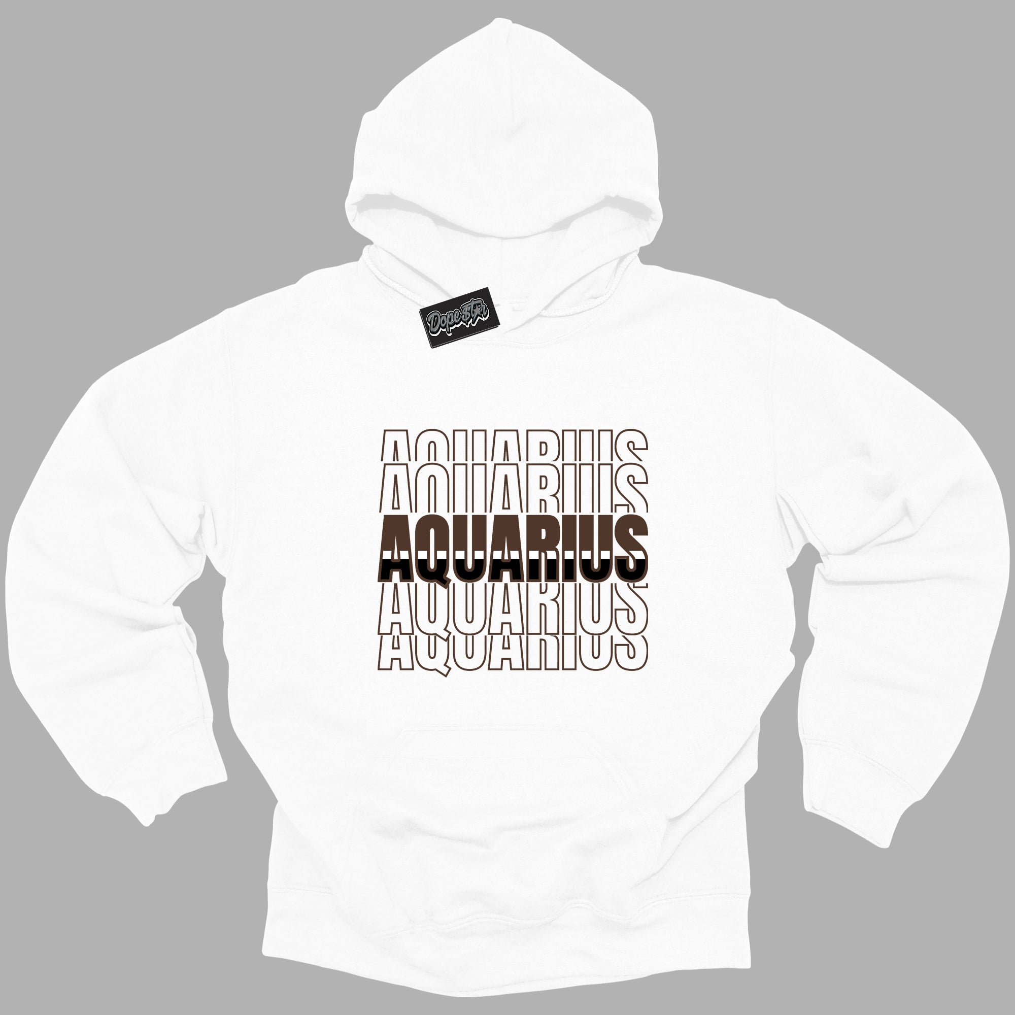 Cool White Graphic DopeStar Hoodie with “ Aquarius “ print, that perfectly matches Palomino 1s sneakers