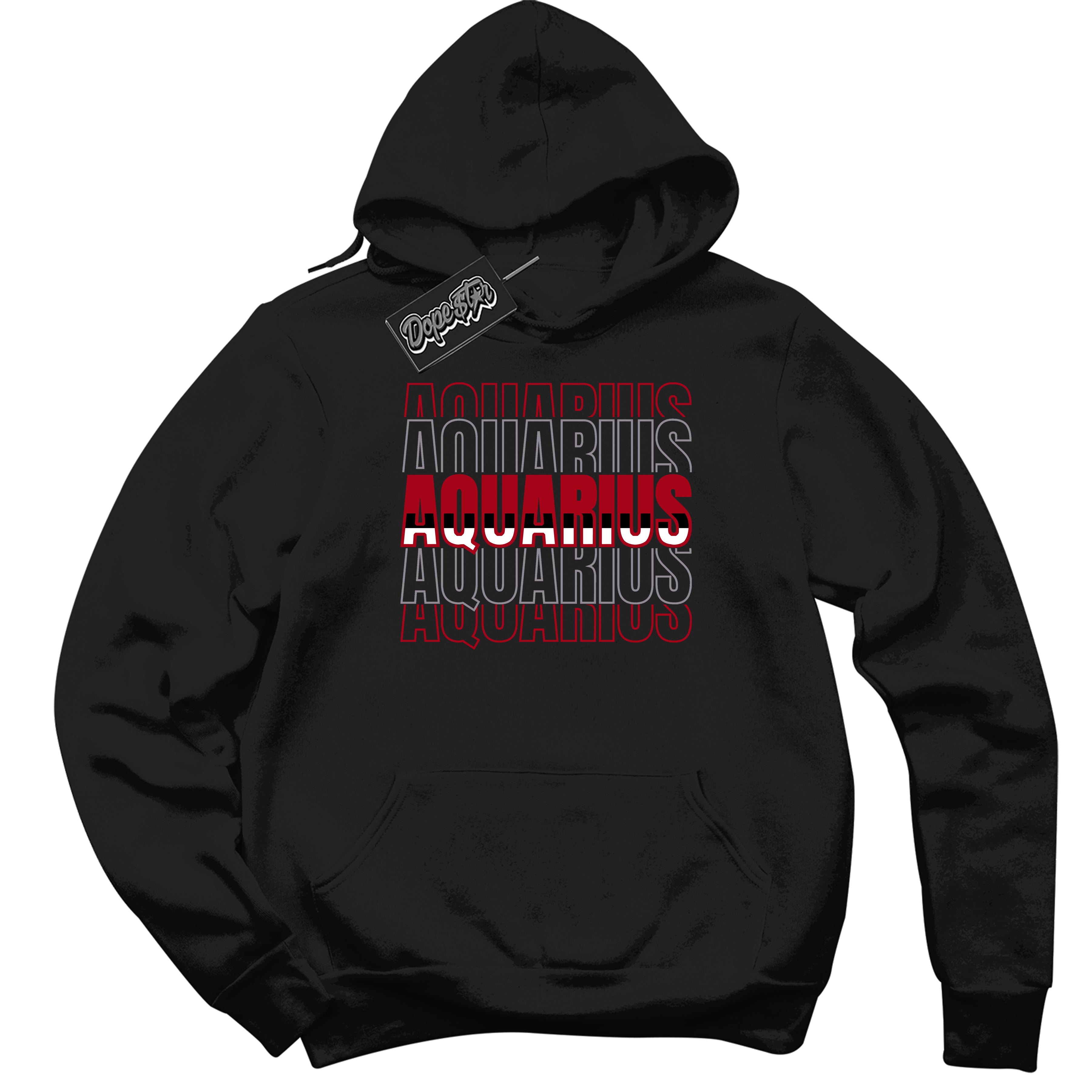 Cool Black Hoodie with “ Aquarius ”  design that Perfectly Matches  Bred Reimagined 4s Jordans.