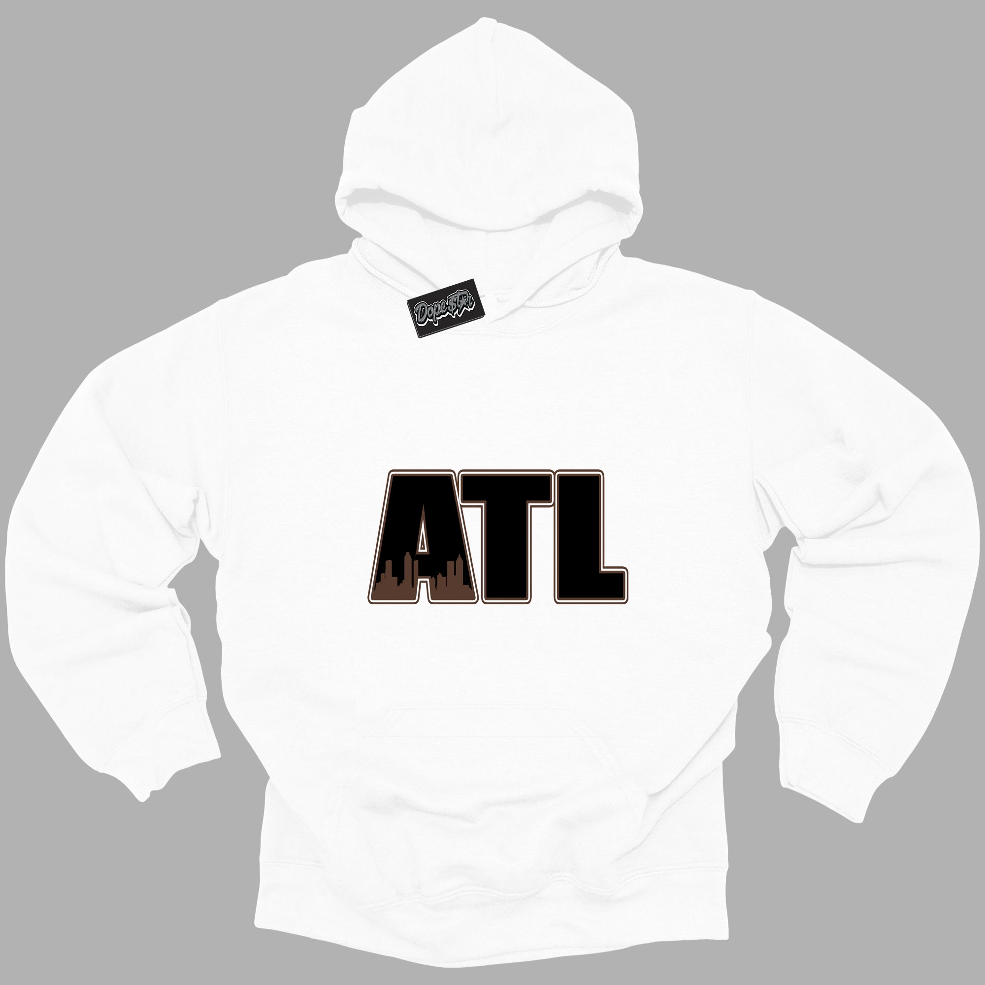 Cool White Graphic DopeStar Hoodie with “ Atlanta “ print, that perfectly matches Palomino 1s sneakers