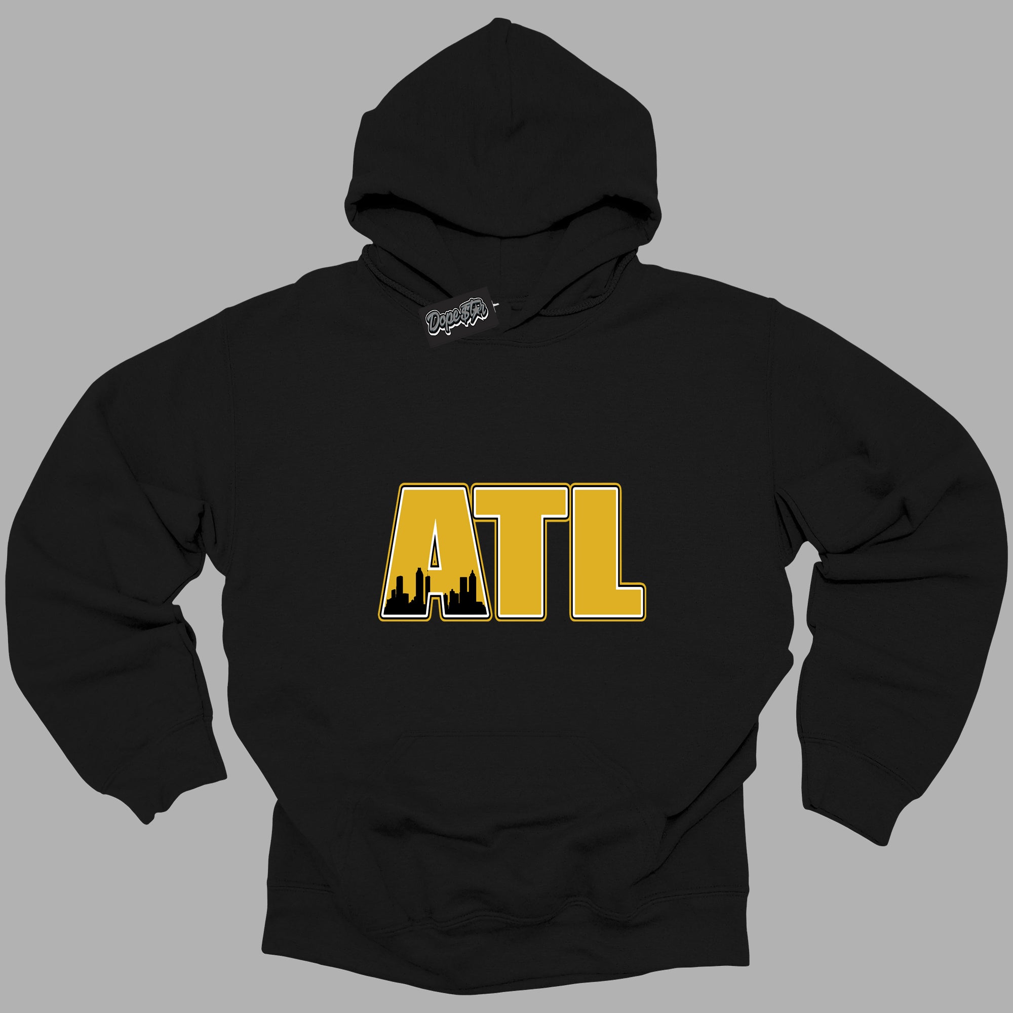 Cool Black Hoodie with “ Atlanta ”  design that Perfectly Matches Yellow Ochre 6s Sneakers.