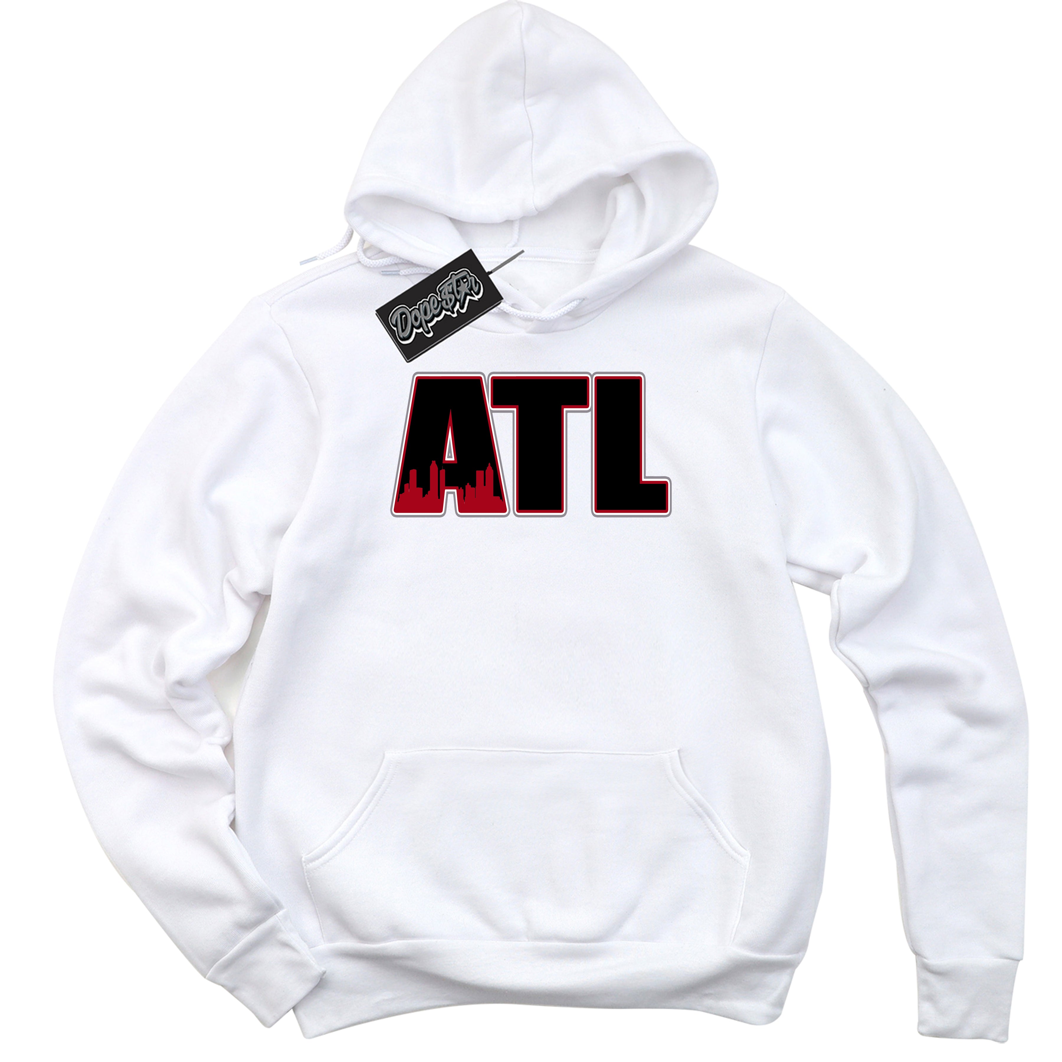 Cool White Hoodie with “ Atlanta ”  design that Perfectly Matches Bred Reimagined 4s Jordans.