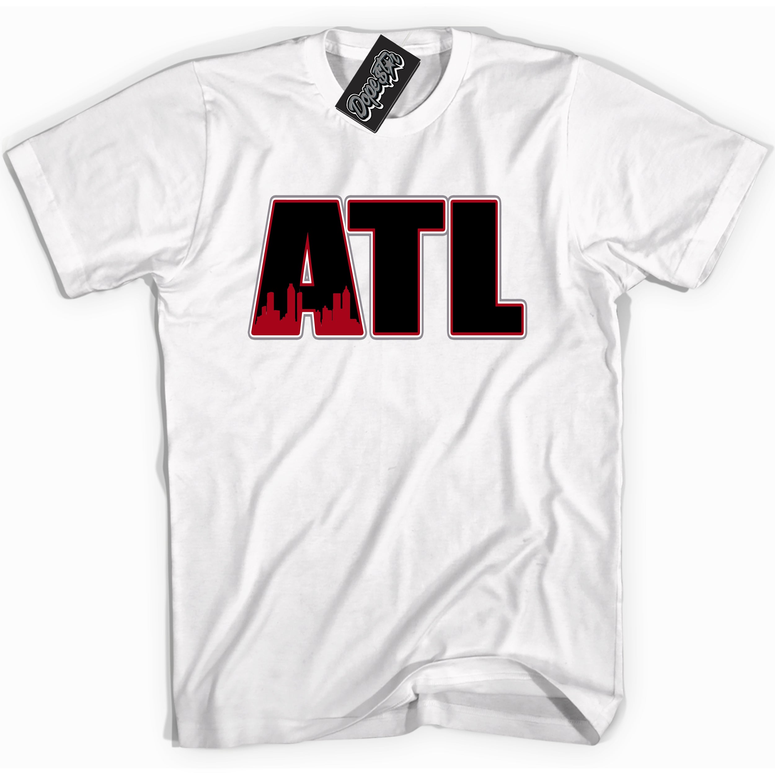 Cool White Shirt with “ Atlanta” design that perfectly matches Bred Reimagined 4s Jordans.