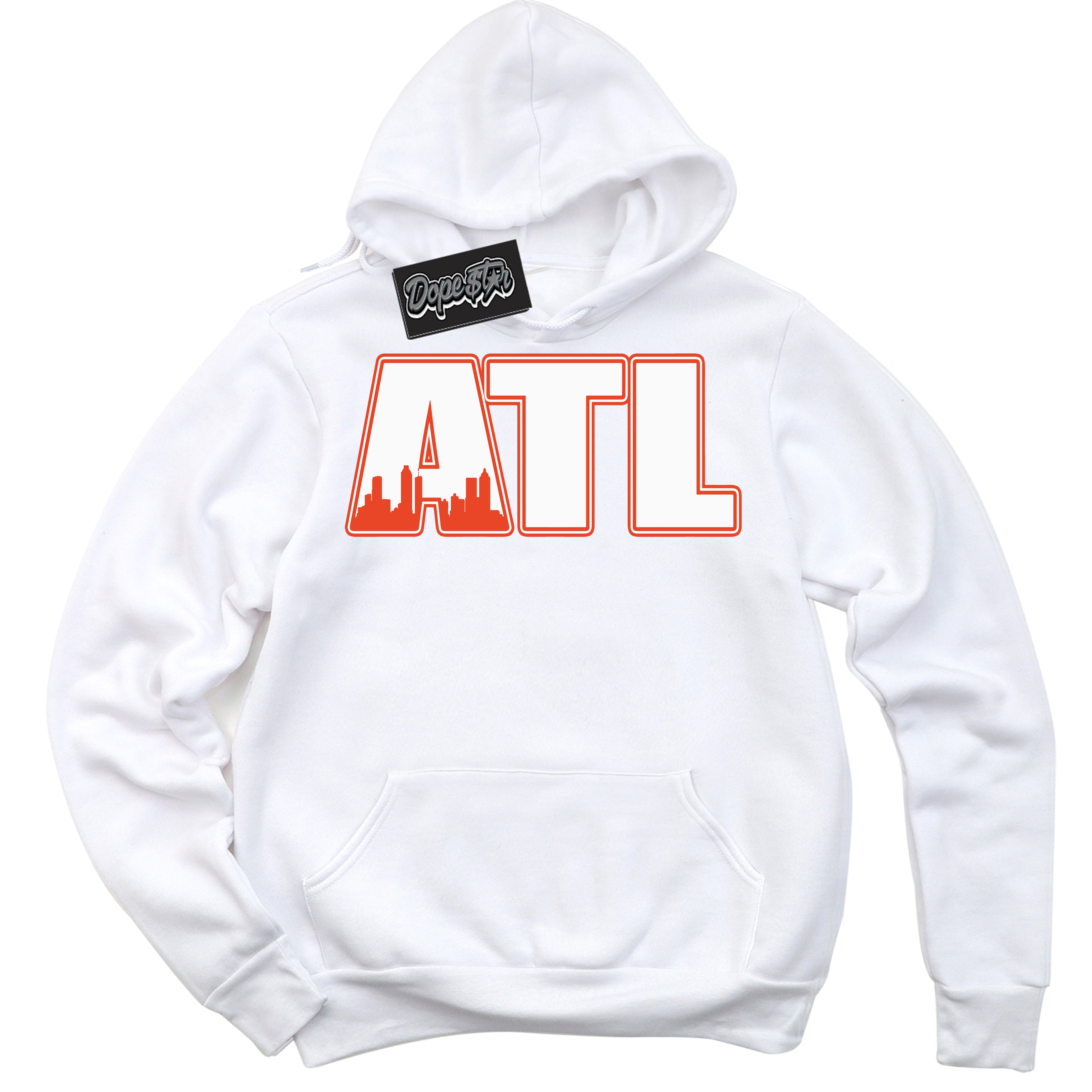 Nike Dunk Low Retro Cosmic Clay 'Atlanta' Hoodie - White Streetwear Mockup | Sneakerhead Sweatshirt Matching Nike Dunk Low Retro Cosmic Clay | Limited Edition Urban Streetwear for Sneaker Matching OOTD | Outfits that pair perfectly with your ND Low Retro Cosmic Clay | Sneakerhead Fashion Must-Have Apparel for Men and Women.