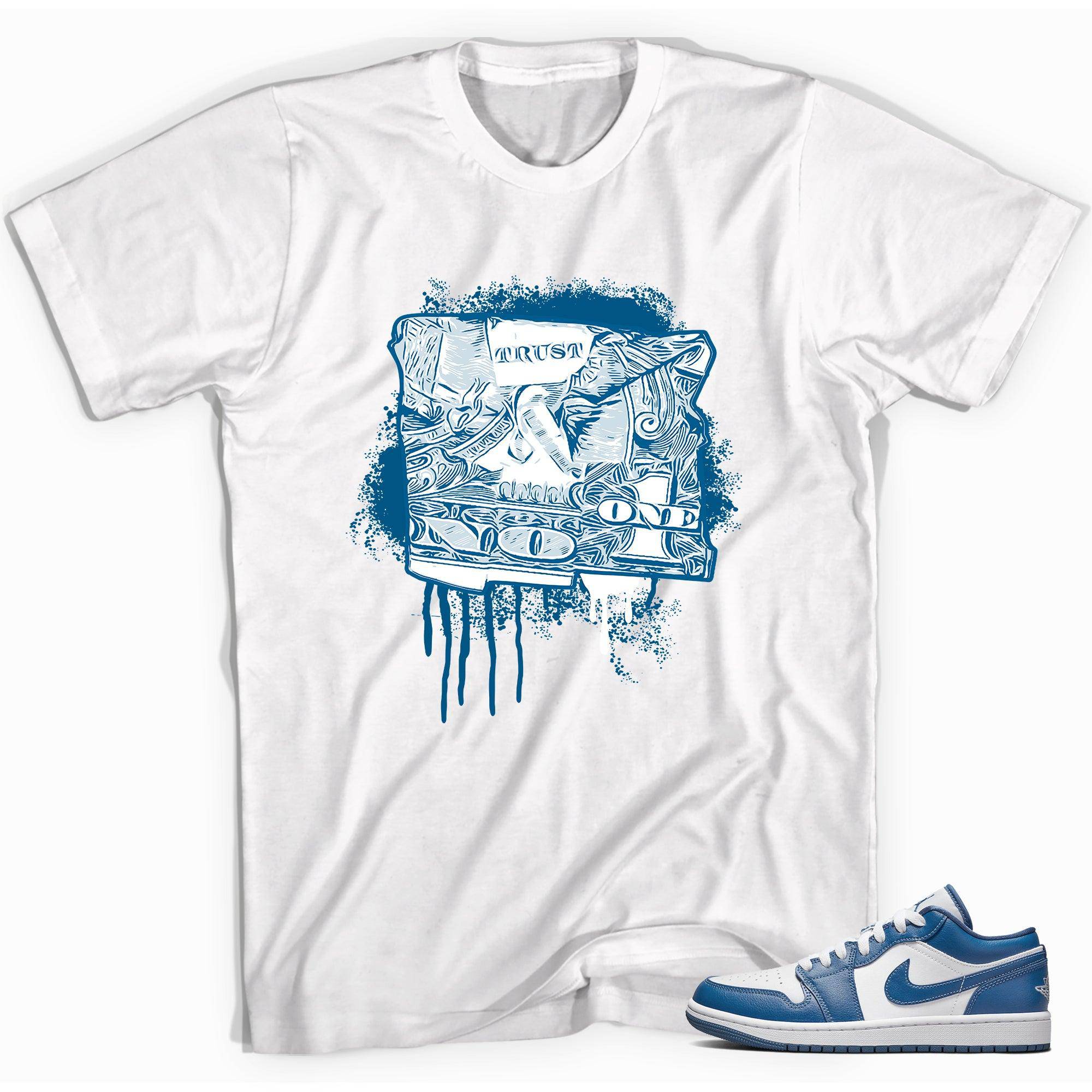 1 Low Marina Blue Shirt Trust No One Dollar - Sneaker Shirts Outlet