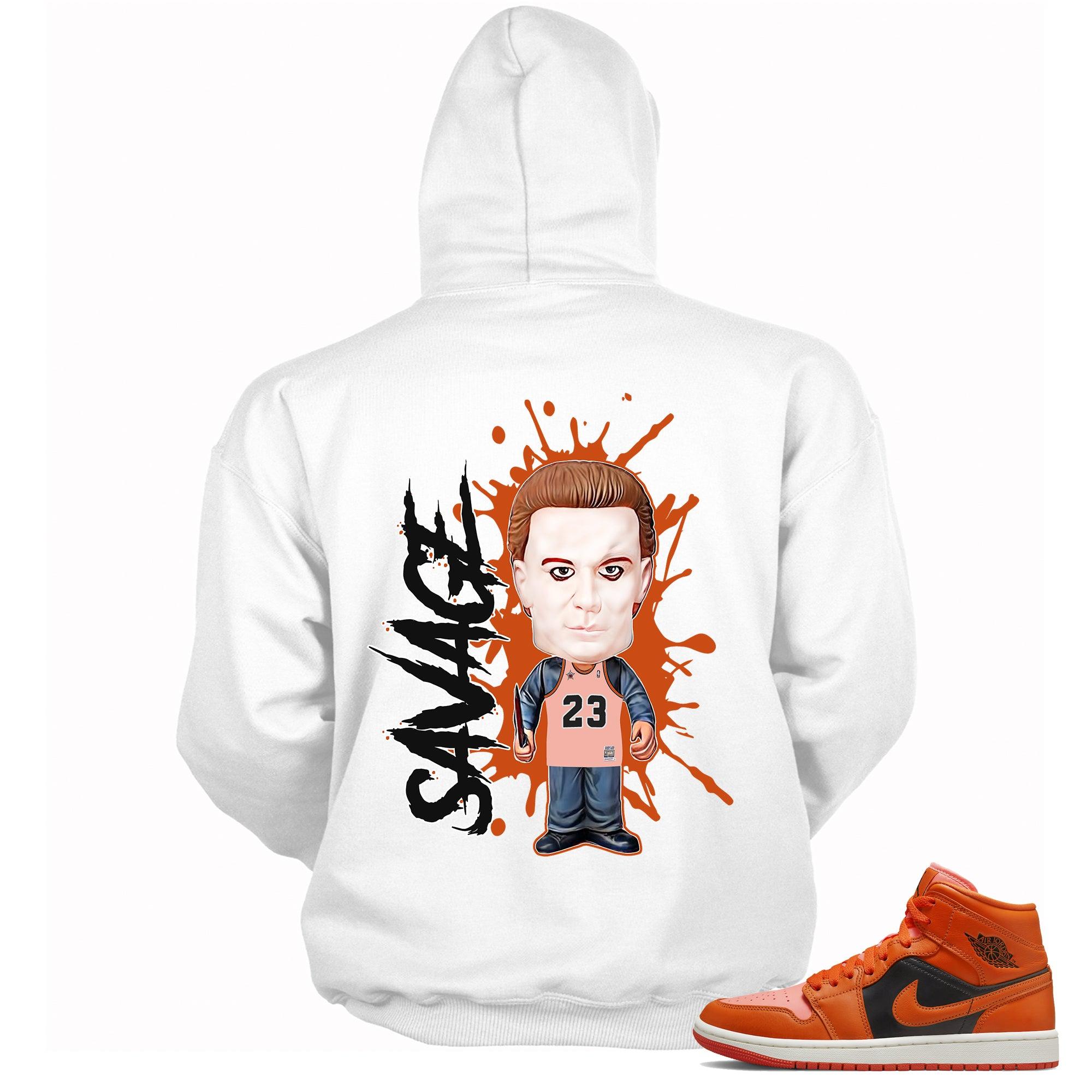 1s Mid Orange Black Hoodie – Savage - Sneaker Shirts Outlet