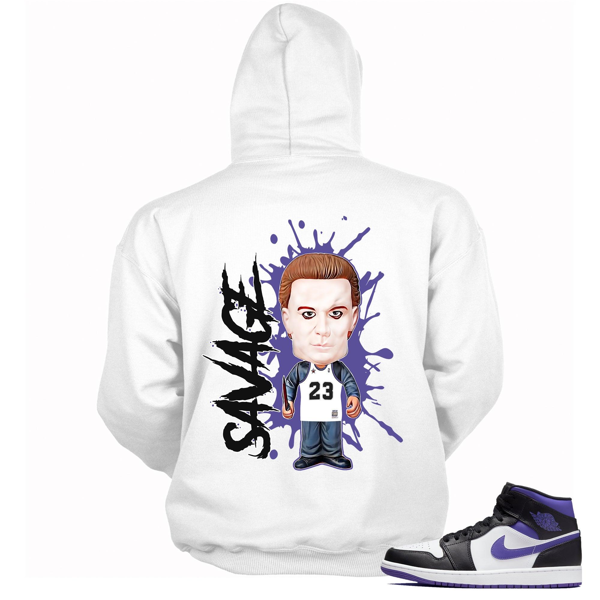 1s Mid White Black Purple Hoodie Savage - Sneaker Shirts Outlet