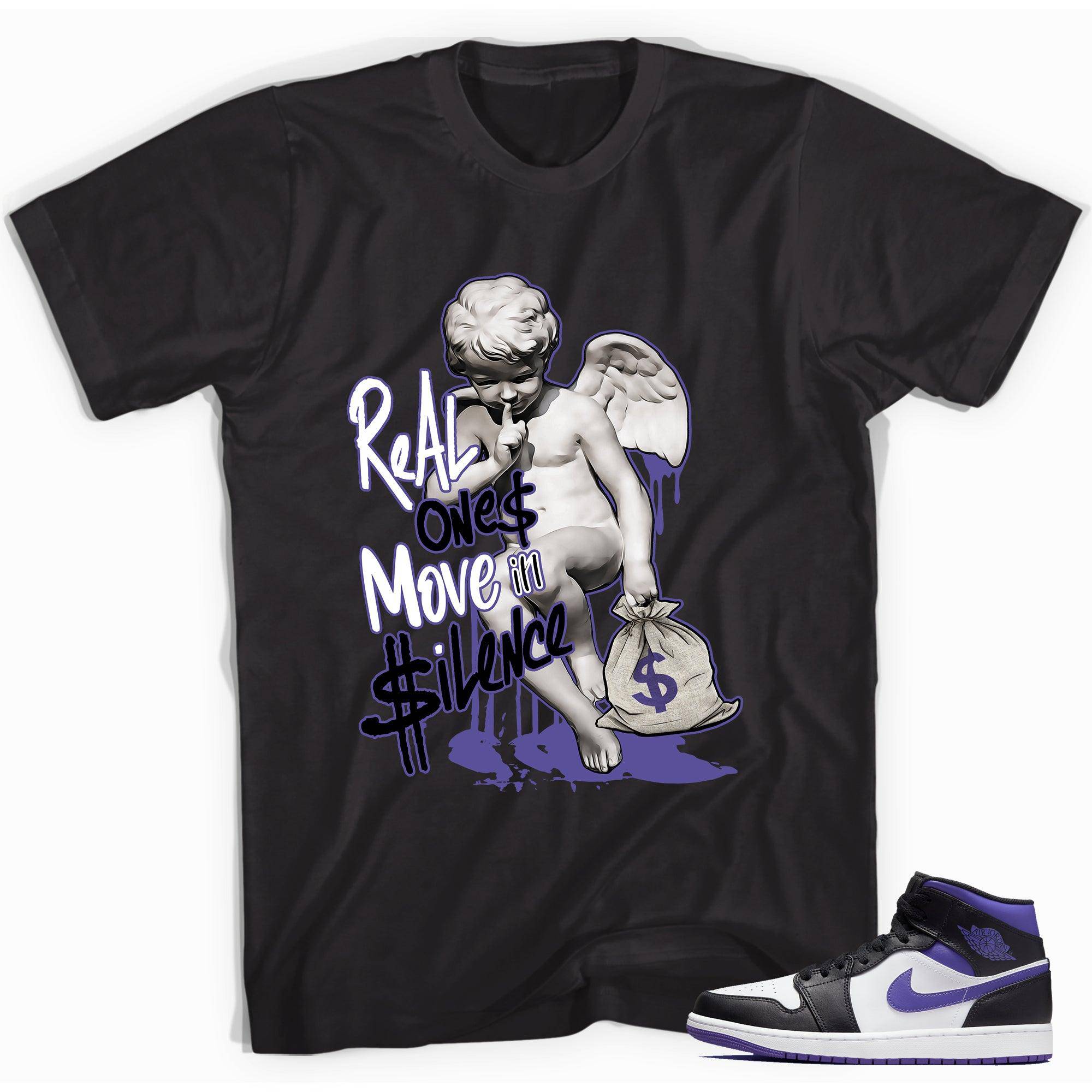 1s Mid White Black Purple Shirt Real Ones - Sneaker Shirts Outlet