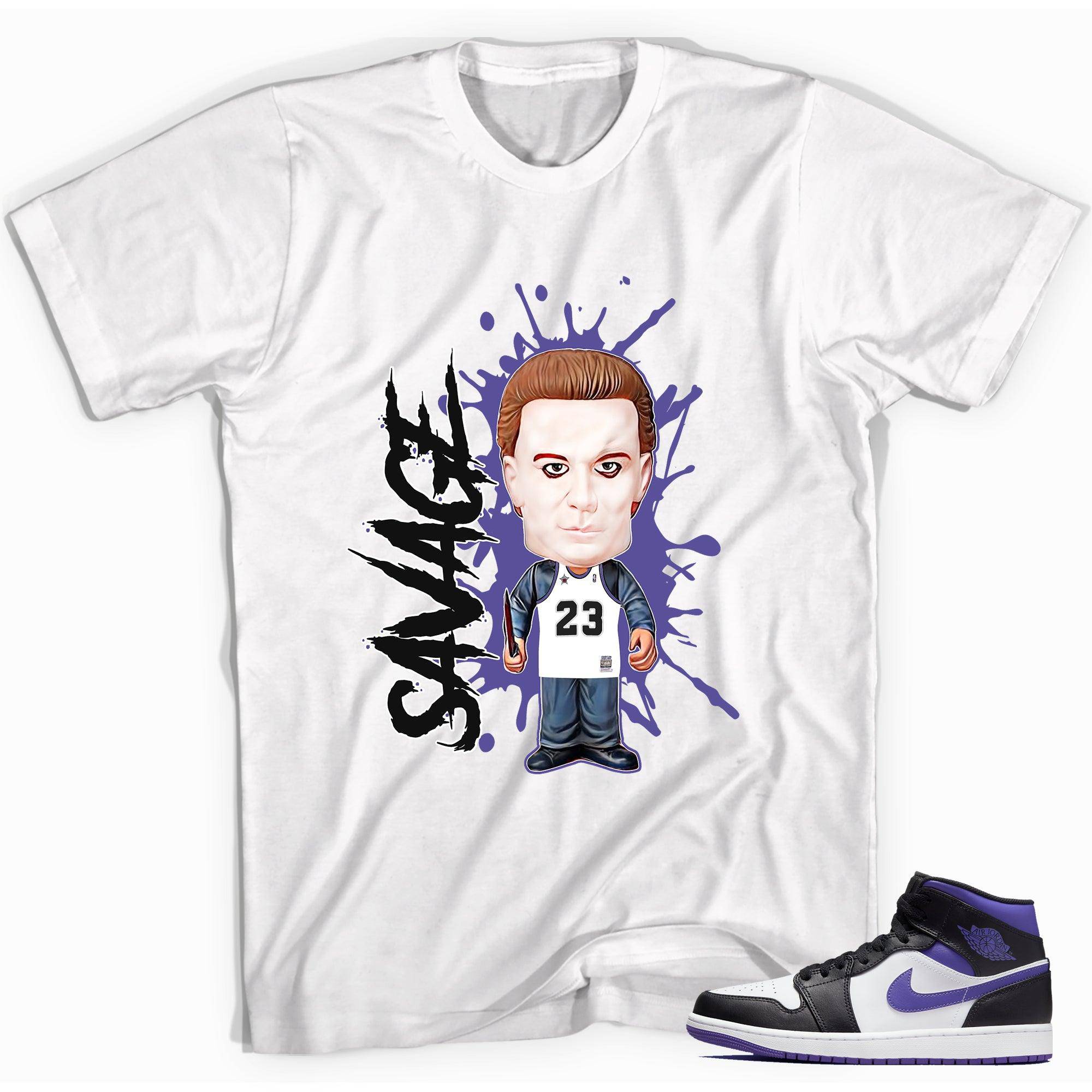 1s Mid White Black Purple Shirt Savage - Sneaker Shirts Outlet