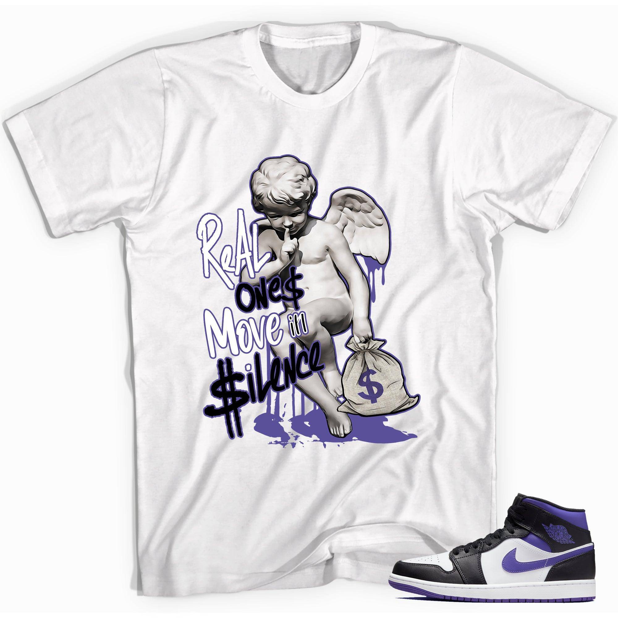 1s Mid White Black Purple Shirt Real Ones - Sneaker Shirts Outlet