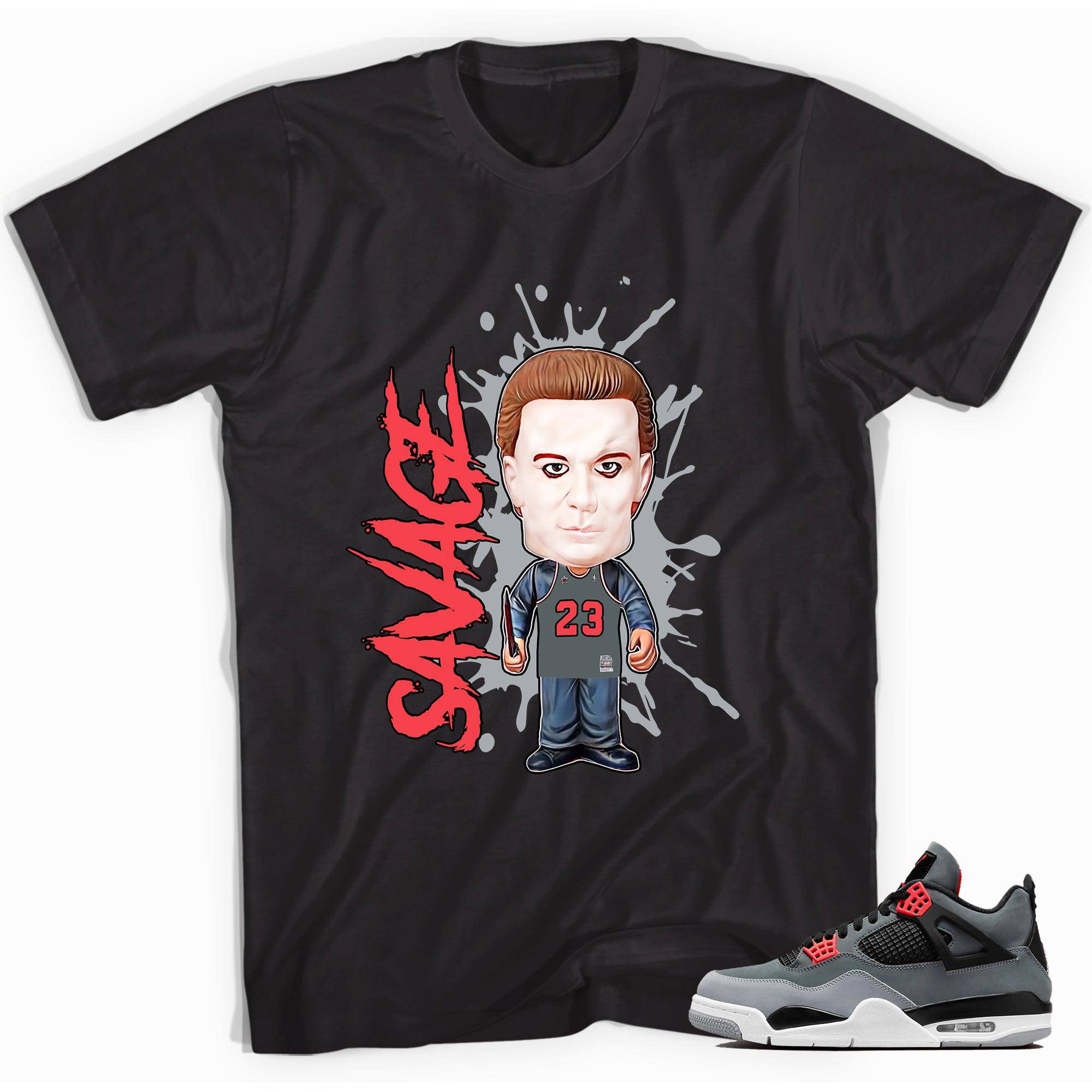 Air Jordan 4s Infrared Shirt - Savage - Sneaker Shirts Outlet