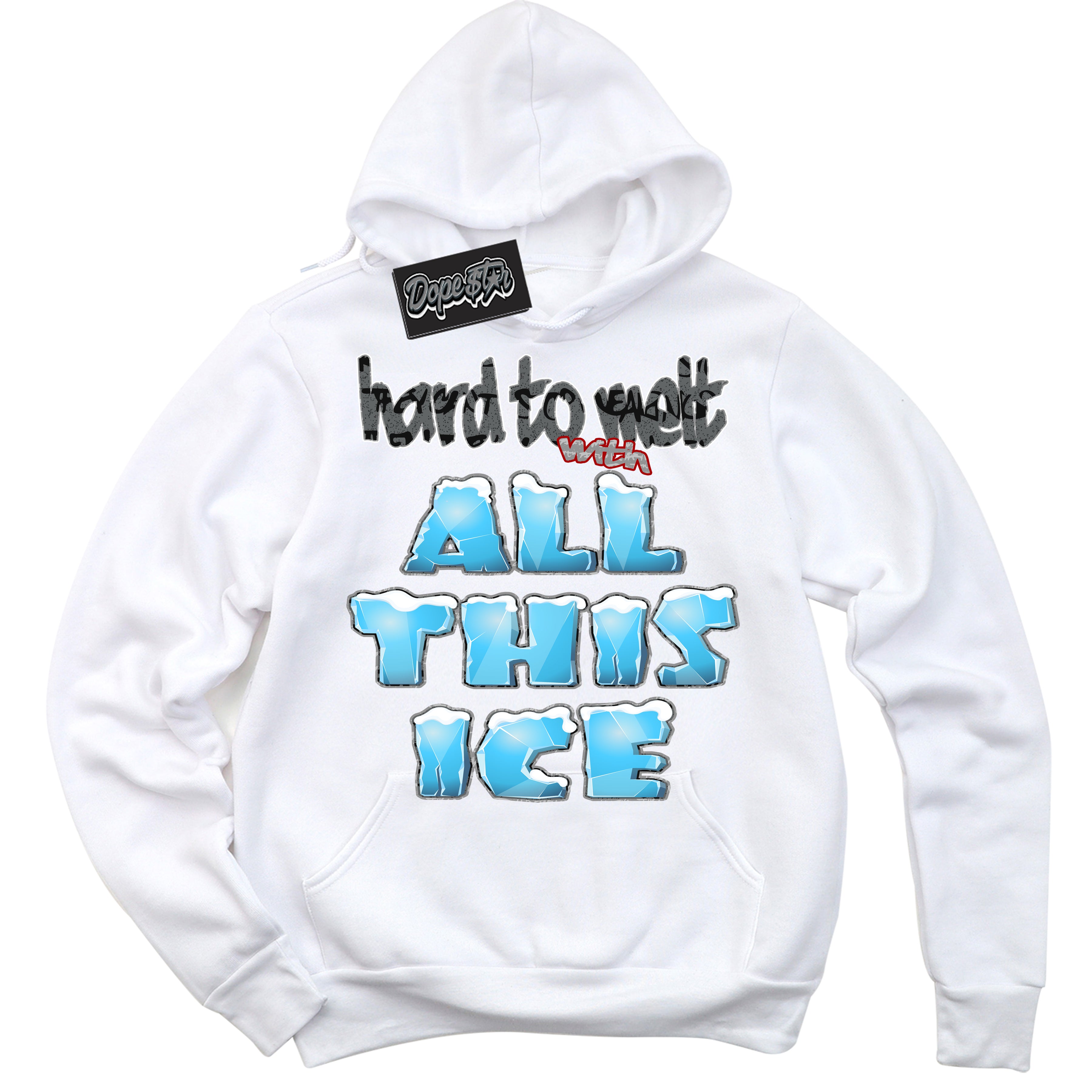 Cool White Hoodie with “ All This Ice ”  design that Perfectly Matches Rebellionaire 1s Sneakers.