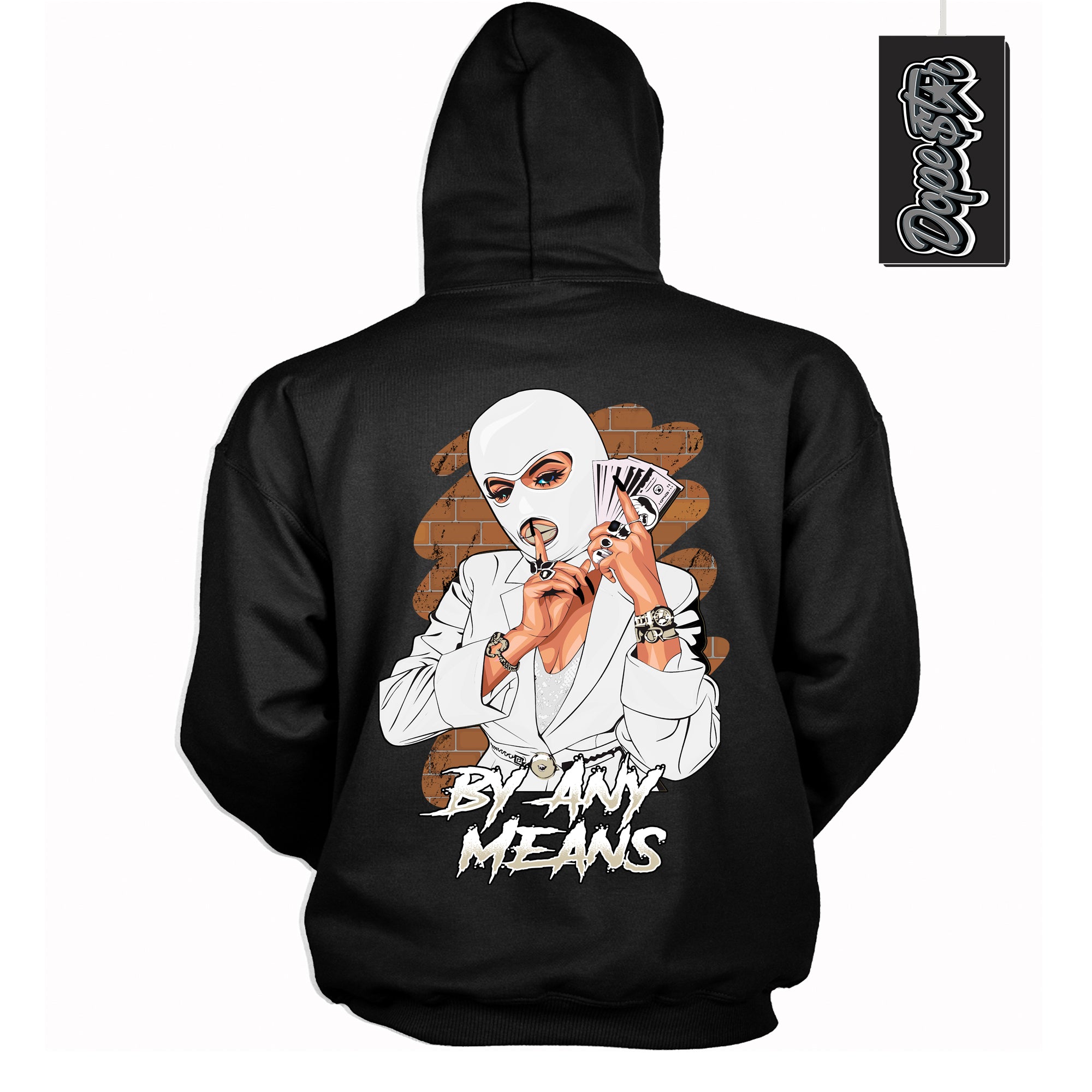 Cool Black Hoodie with “ By Any Means ”  design that Perfectly Matches  Gratitude 11s Sneakers.