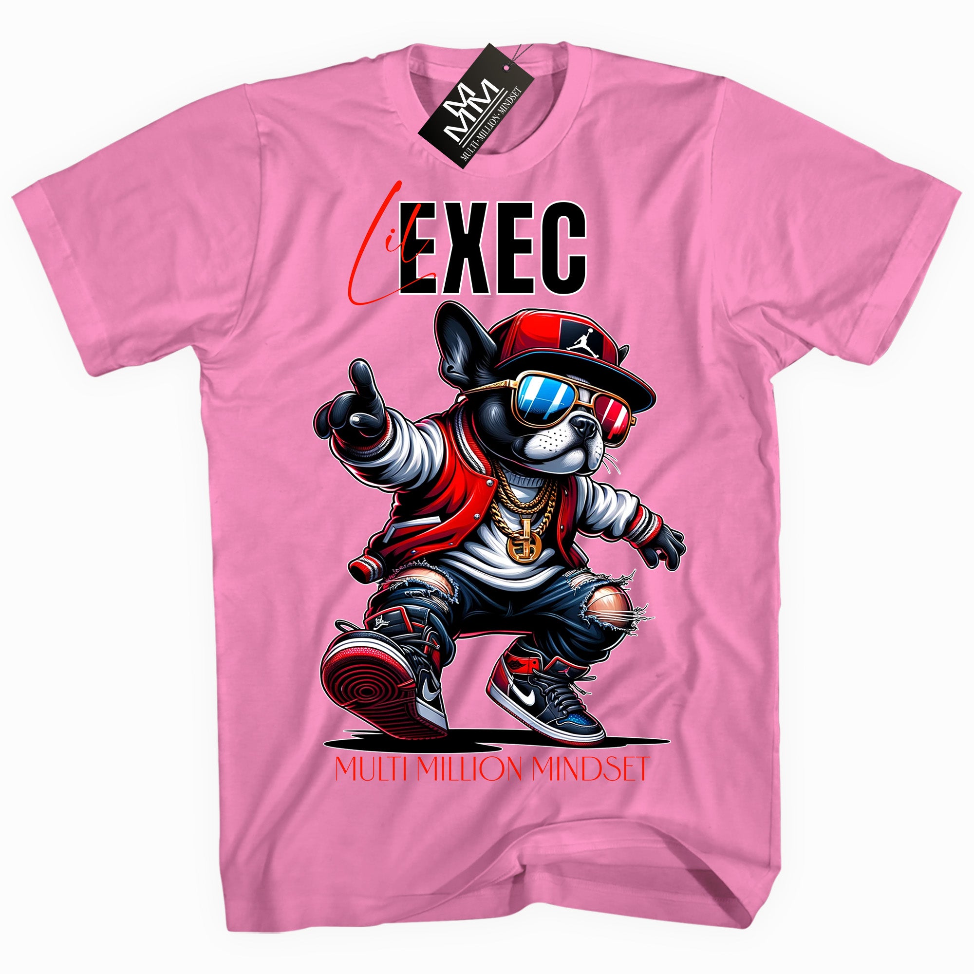 Mind Blowin lil EXEC® Big Boss Red Graphic Pink Tee By Multi Million Mindset®