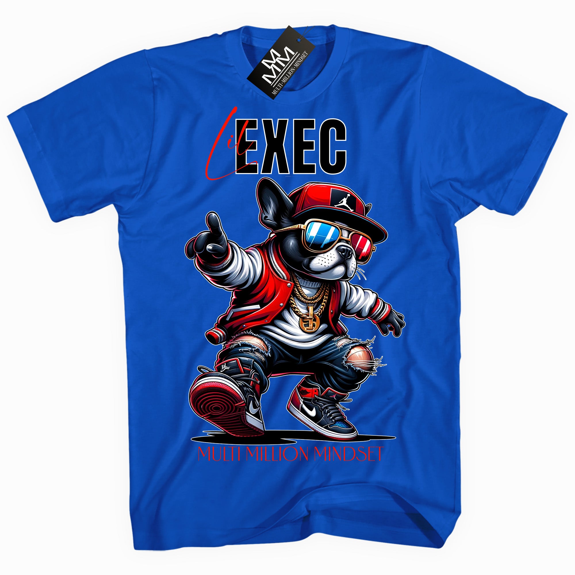 Mind Blowin lil EXEC® Big Boss Red Graphic Royal Tee By Multi Million Mindset®