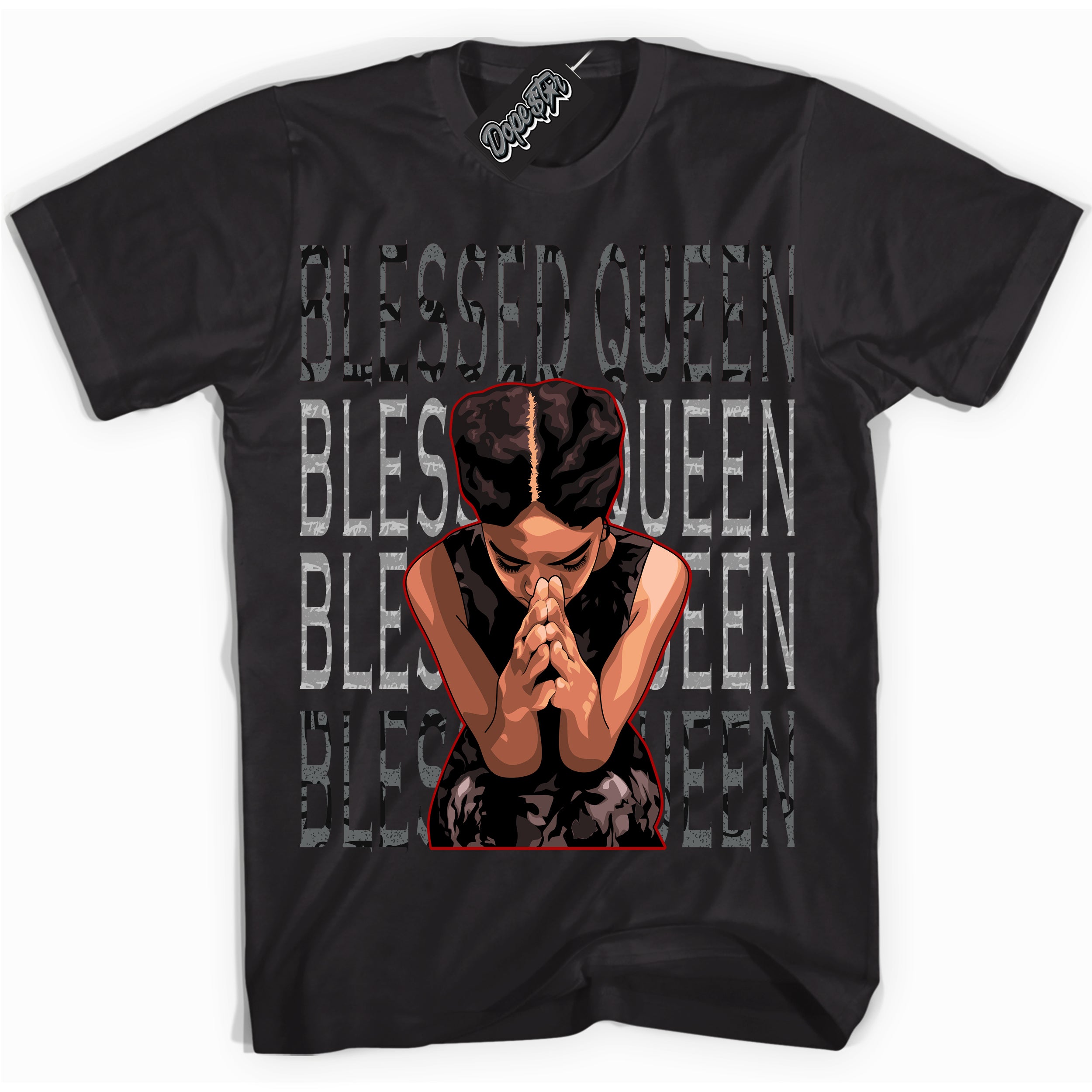 Cool Black Shirt with “ Blessed Queen ” design that perfectly matches Rebellionaire 1s Sneakers.