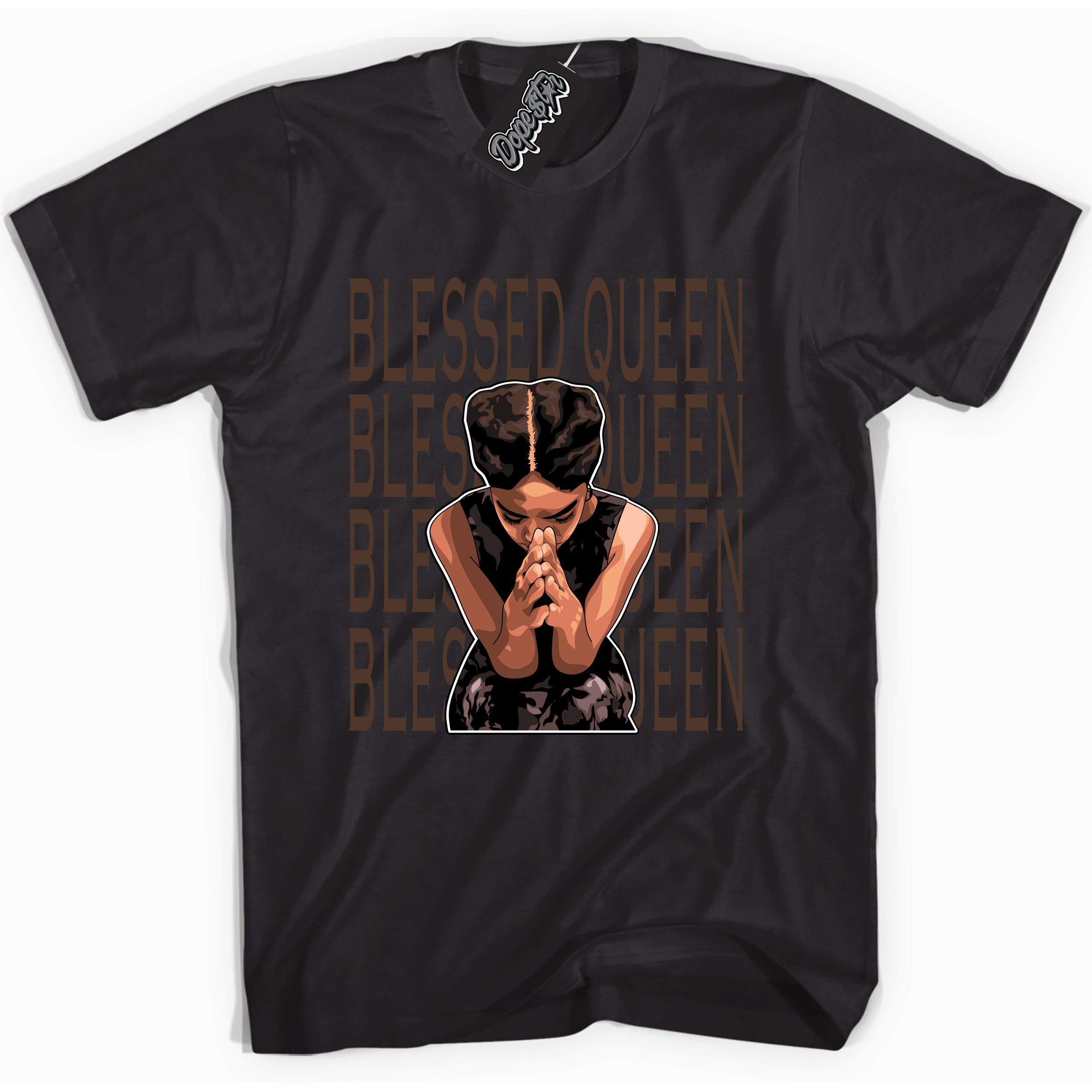 Cool Black graphic tee with “ Blessed Queen ” design, that perfectly matches Palomino 1s sneakers 