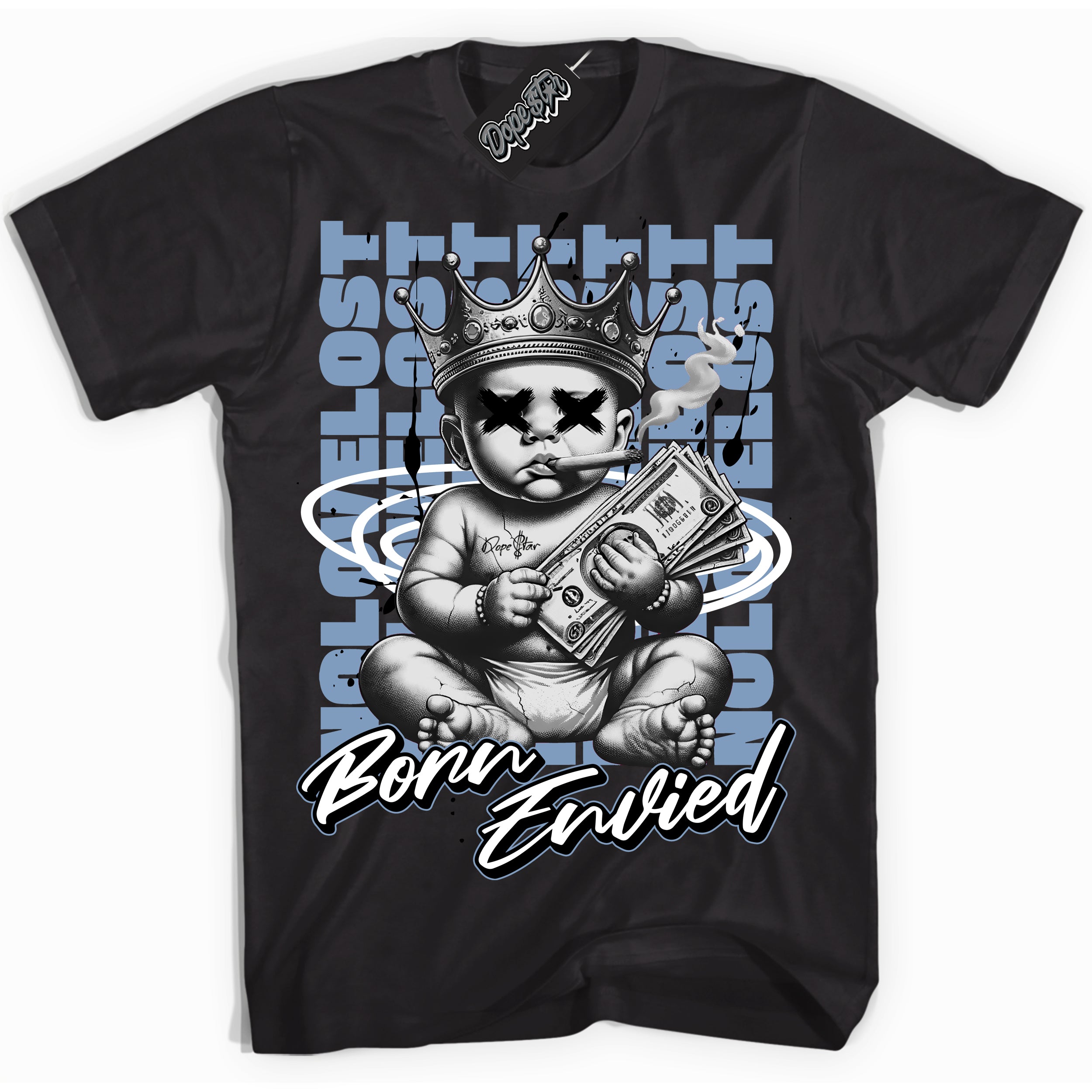 Cool Black Shirt with “Born Envied” design that perfectly matches the Reverse Oreo 6s Sneakers.