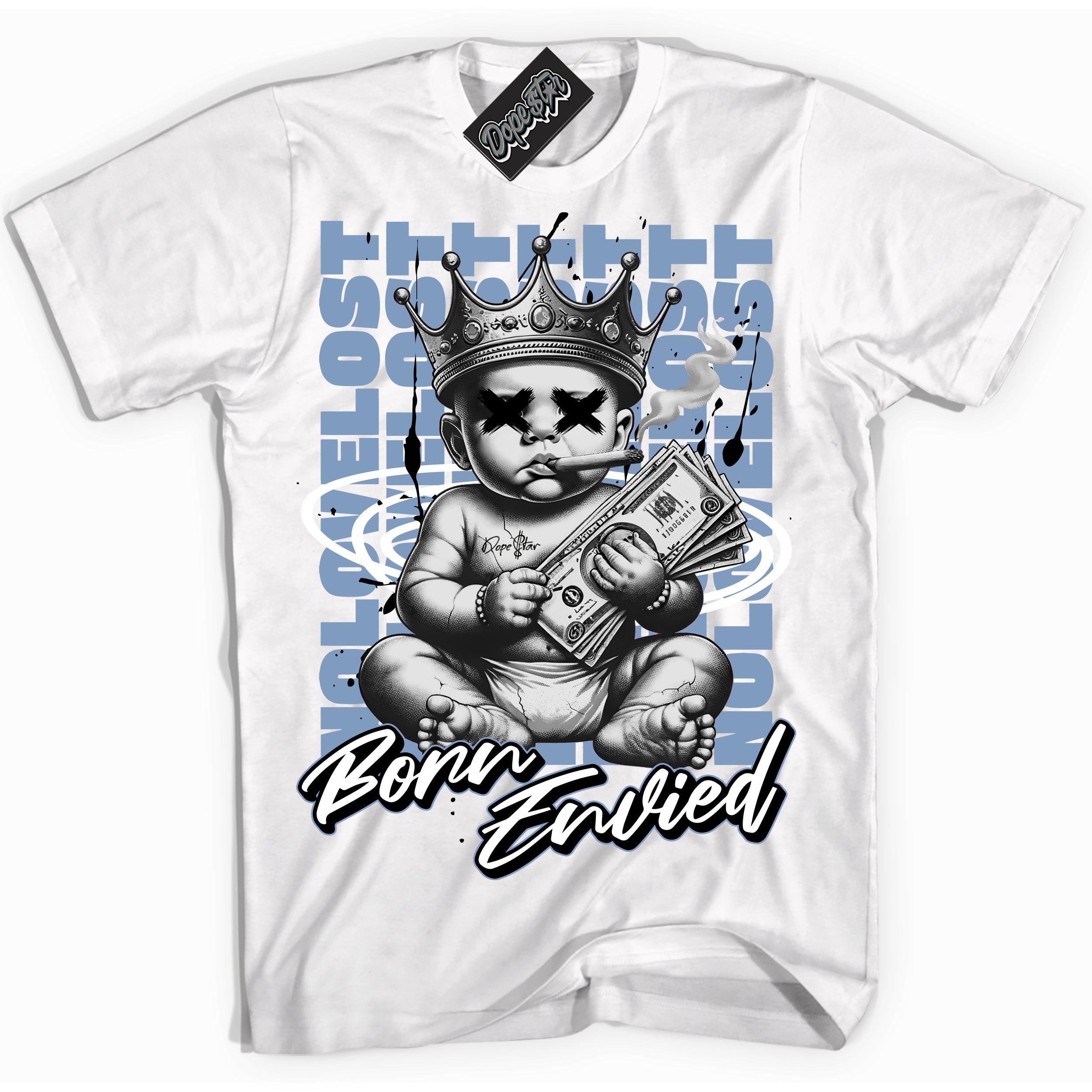 Cool White Shirt with “Born Envied” design that perfectly matches the Reverse Oreo 6s Sneakers.