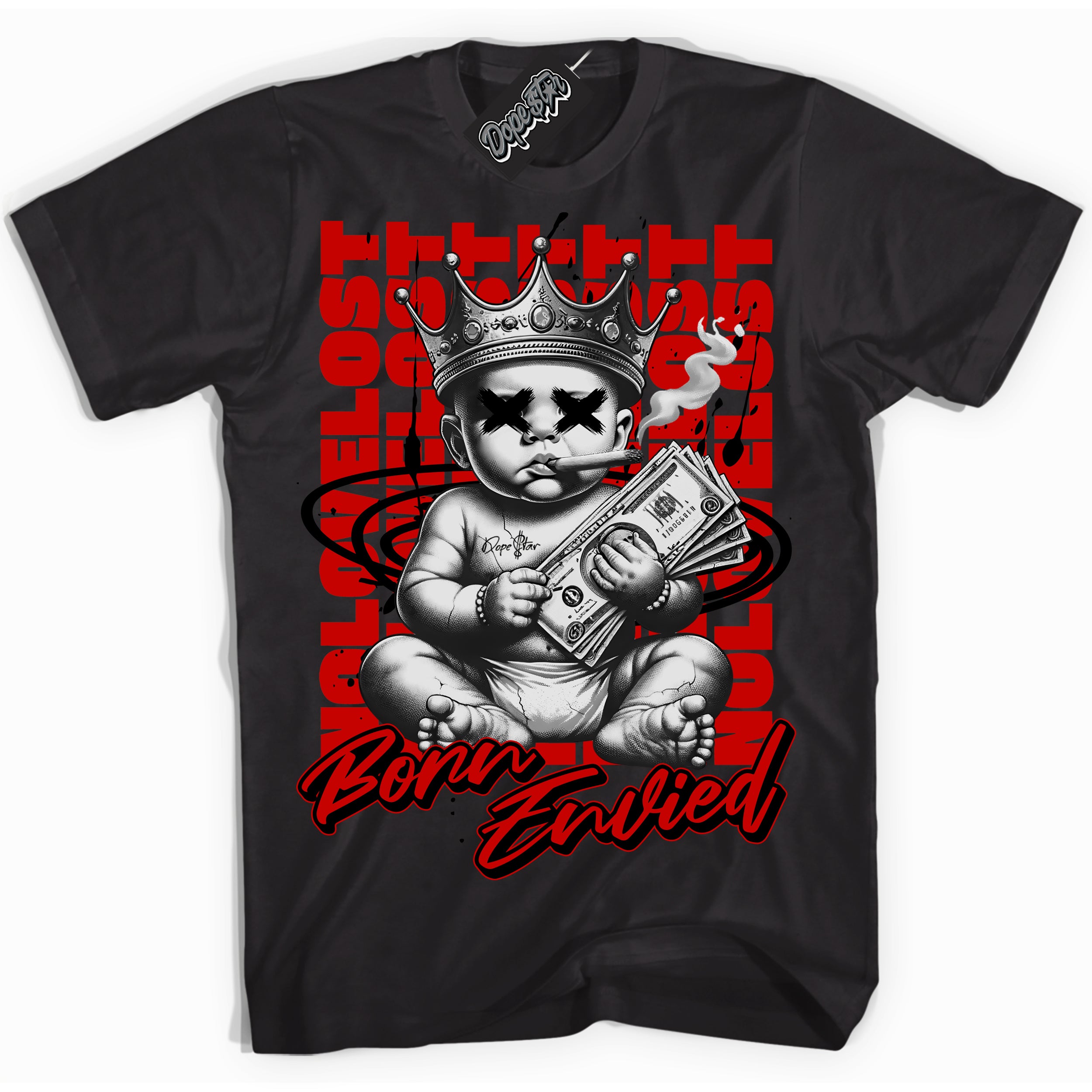 Cool Black Shirt with “Born Envied” design that perfectly matches the RTFKT X ND Genesis Sneakers.