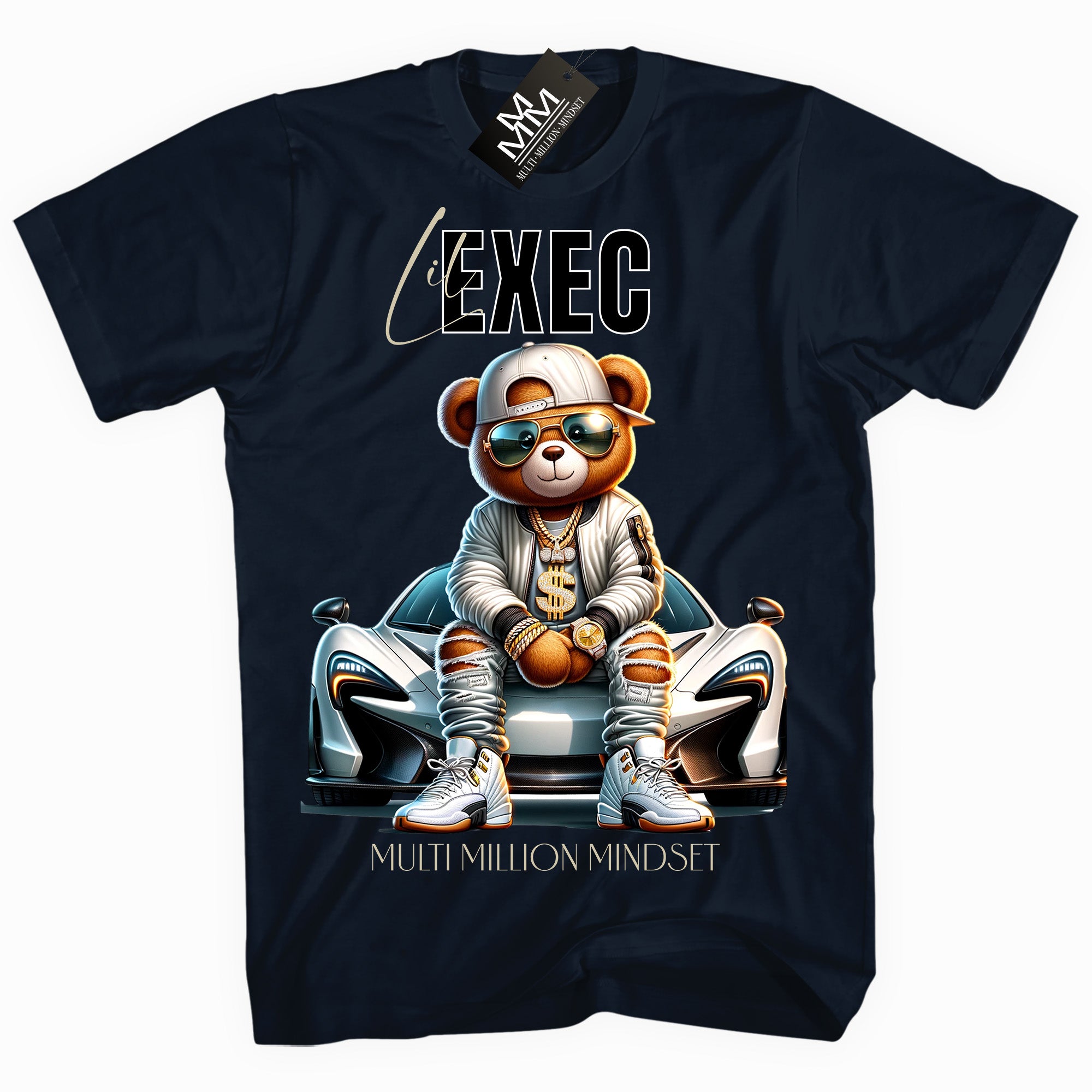 Mind Blowin lil EXEC®  Built On Gratitude Graphic Navy Tee By Multi Million Mindset®