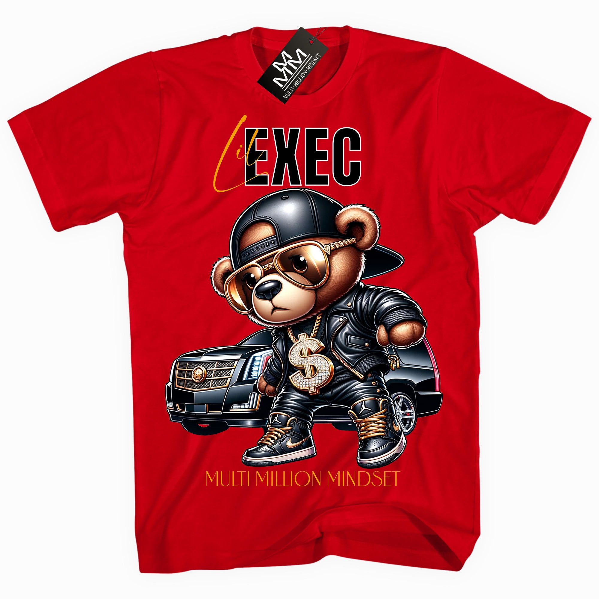 Mind Blowin lil EXEC® Caddy Bear Graphic Red Tee By Multi Million Mindset®