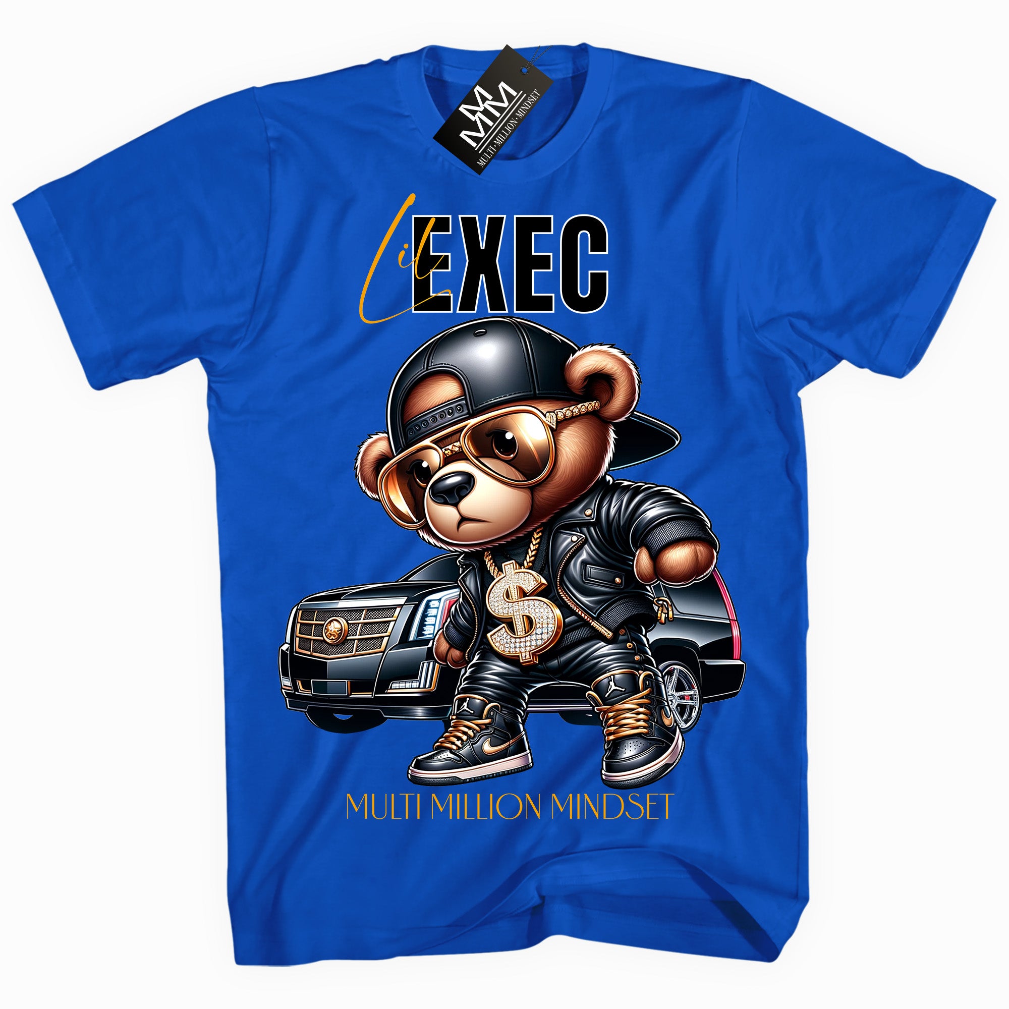 Mind Blowin lil EXEC® Caddy Bear Graphic Royal Tee By Multi Million Mindset®
