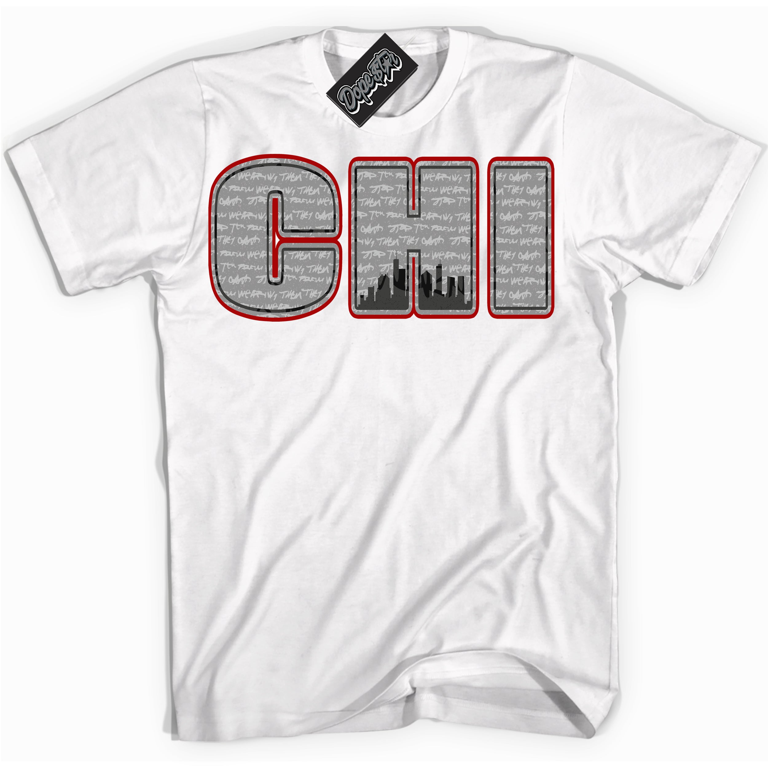 Cool White Shirt with “ Chicago ” design that perfectly matches Rebellionaire 1s Sneakers.